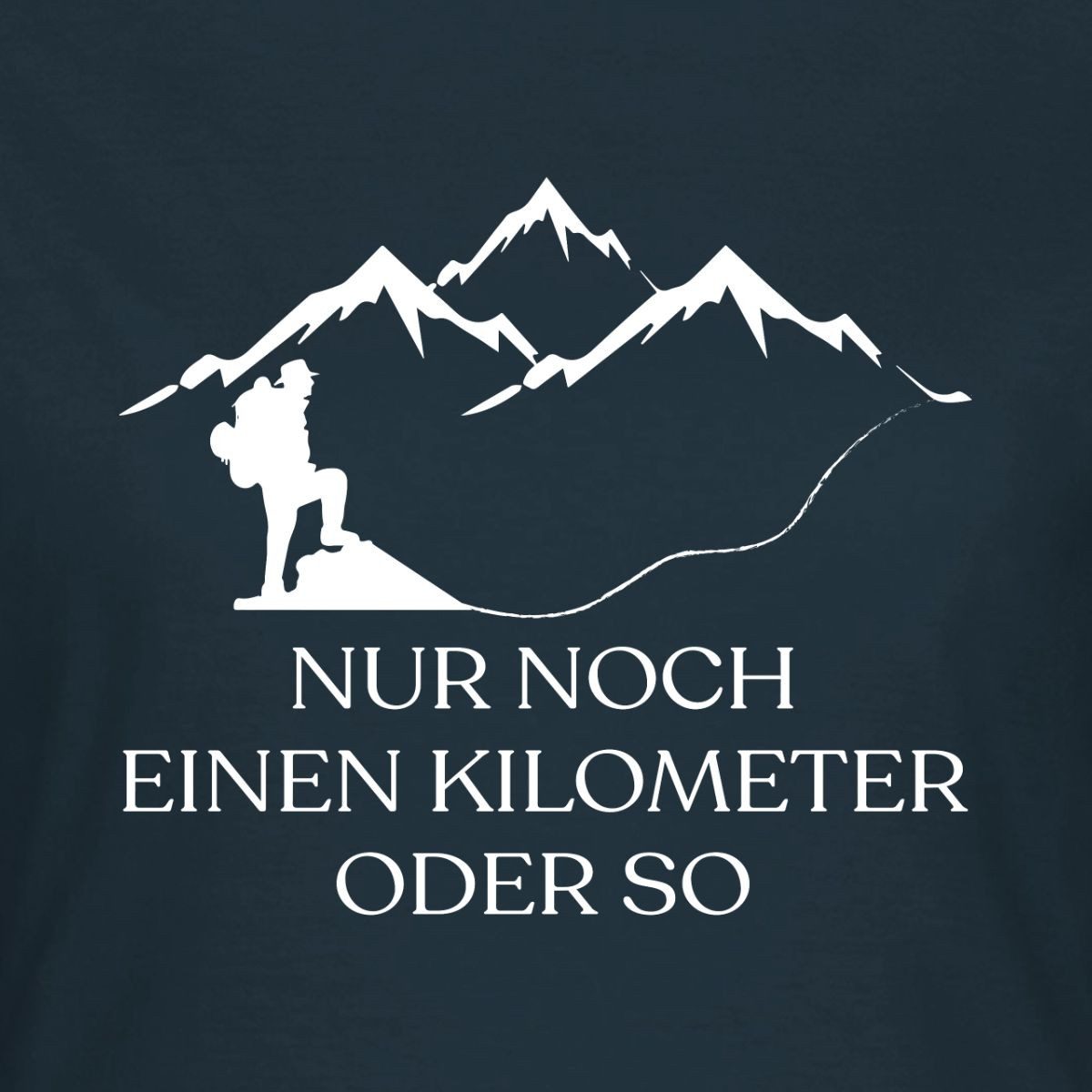Spreadshirt T-Shirt Nur Noch Einen Kilometer Oder So, Wandern Frauen T-Shirt (1-tlg) Slim Fit, fällt klein aus