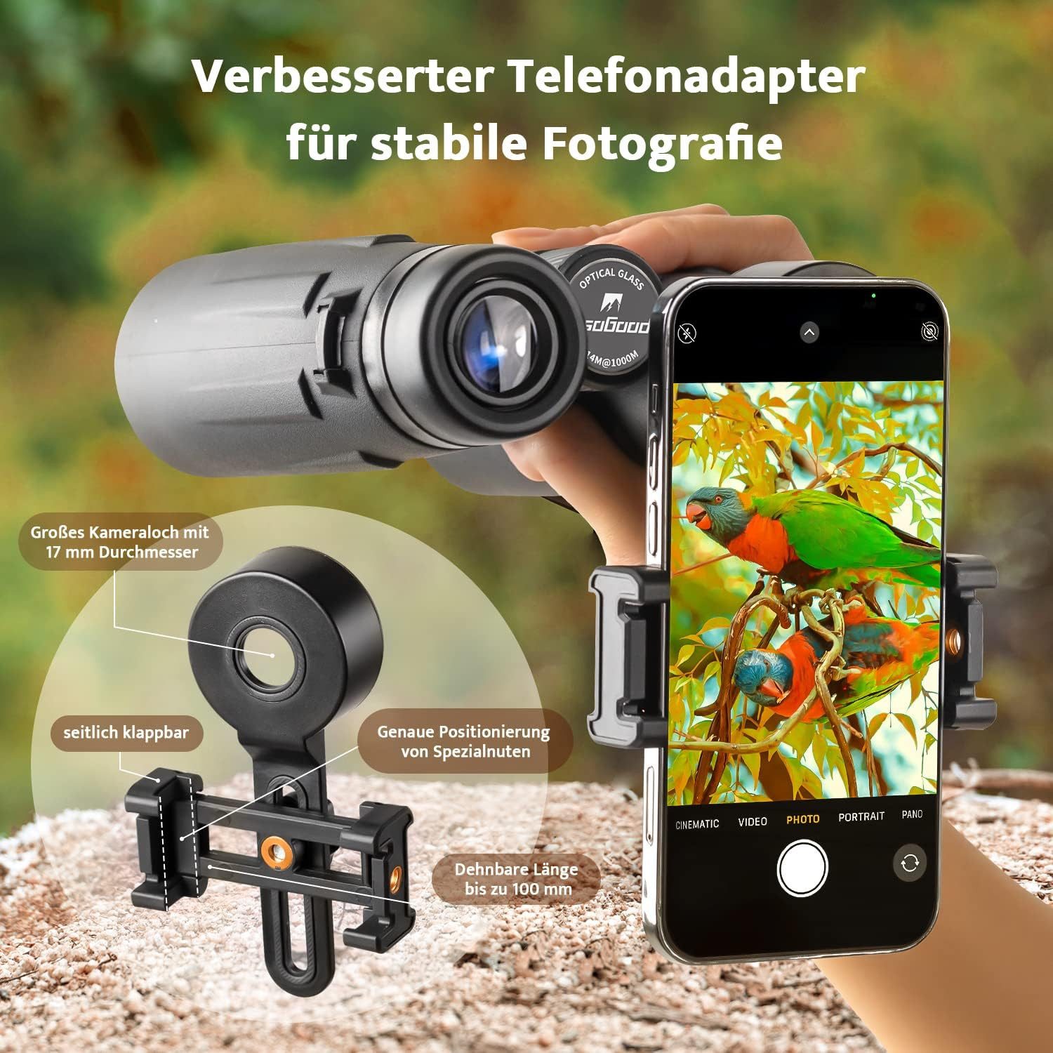 Usogood HD Ferngläser 10x42 Fernglas Erwachsene Wasserdicht Kompakte Fernglas (für Vogelbeobachtung, Jagd, Sightseeing, Sport und Konzerte, Reisen)