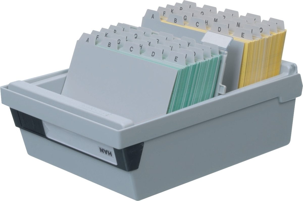 HAN-Bürogeräte Karteikasten Karteikasten A6 quer 800 Karten lichtgrau