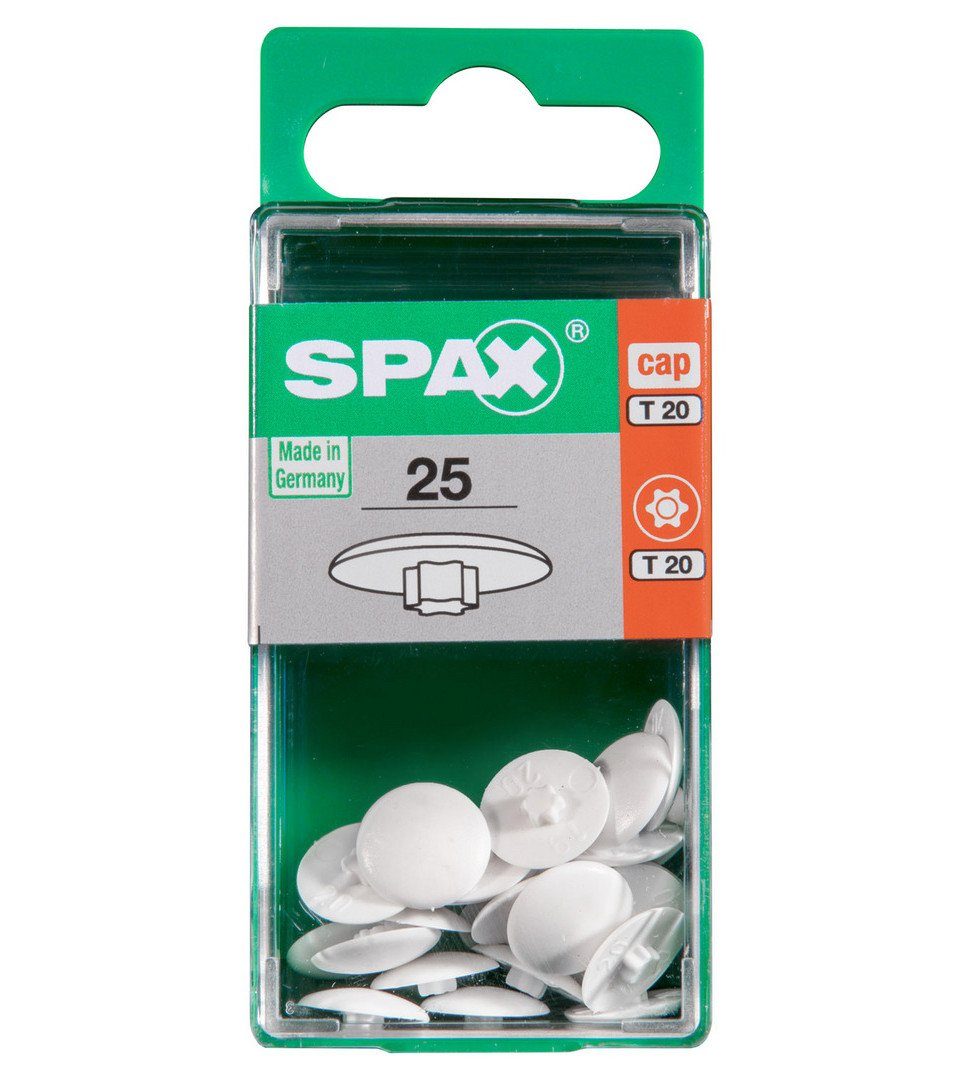 SPAX Abdeckkappe Spax Abdeckkappen weiß zum stecken - 25 Stk.