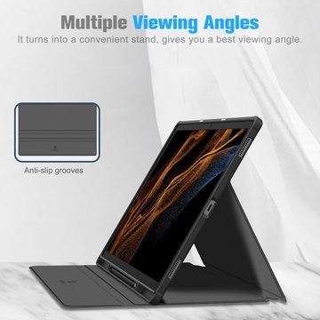 Fintie Tablet-Hülle für Samsung Galaxy Tab S8 Ultra 14.6 Zoll 2022 SM-X900/X906, Soft TPU Rückseite Gehäuse Hülle mit S Pen Halter und Auto Schlaf/Wach