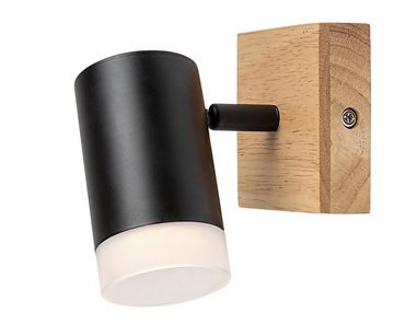 Rabalux LED Deckenspots "Toras" Holz, schwarz, rund, GU10, ø60mm