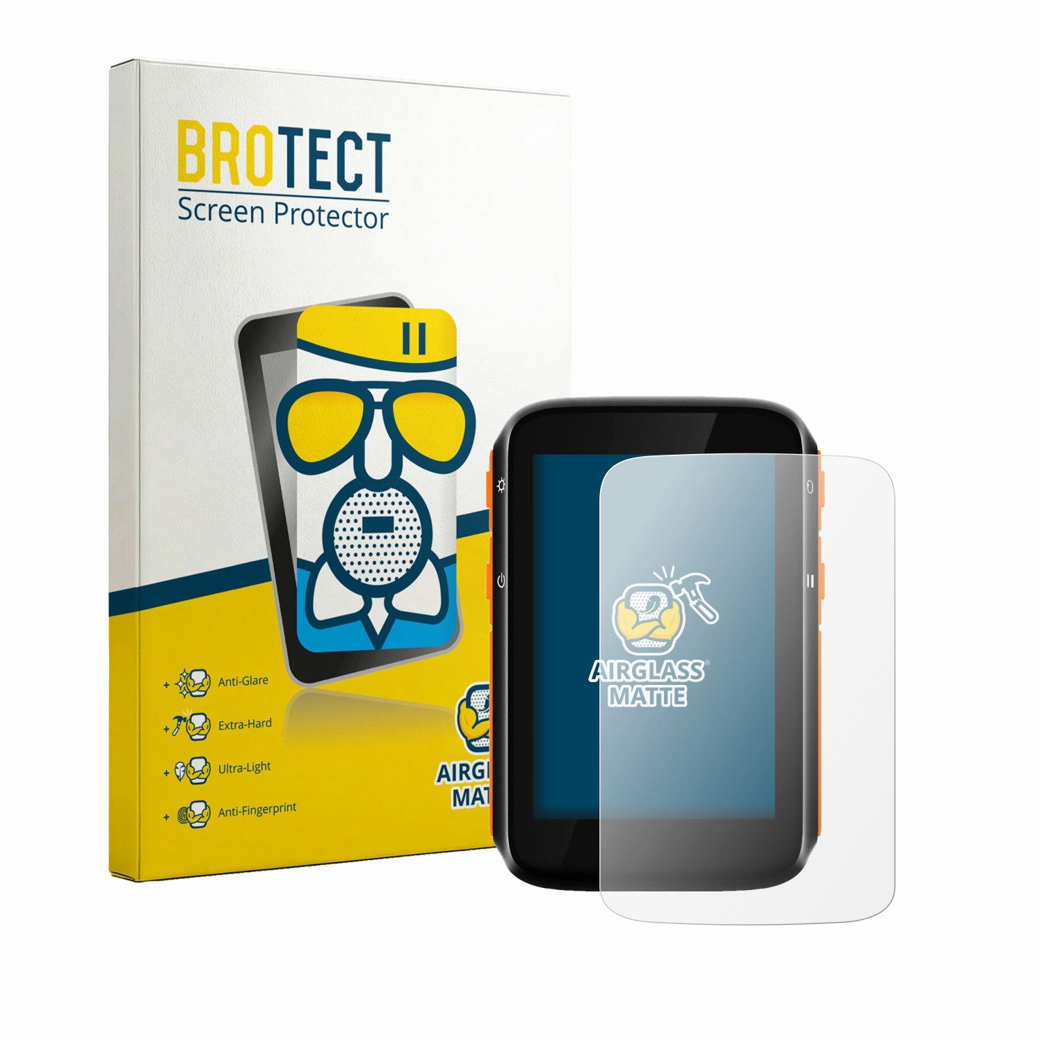 BROTECT Displayschutzglas Folie für CooSpo BC200 2024, Schutzfolie Glas Panzer Display Schutz matt