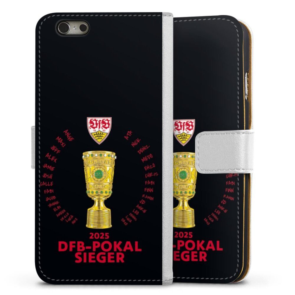 DeinDesign Handyhülle VfB Stuttgart Pokal Offizielles Lizenzprodukt, Apple iPhone 6s Hülle Handy Flip Case Wallet Cover Handytasche Leder