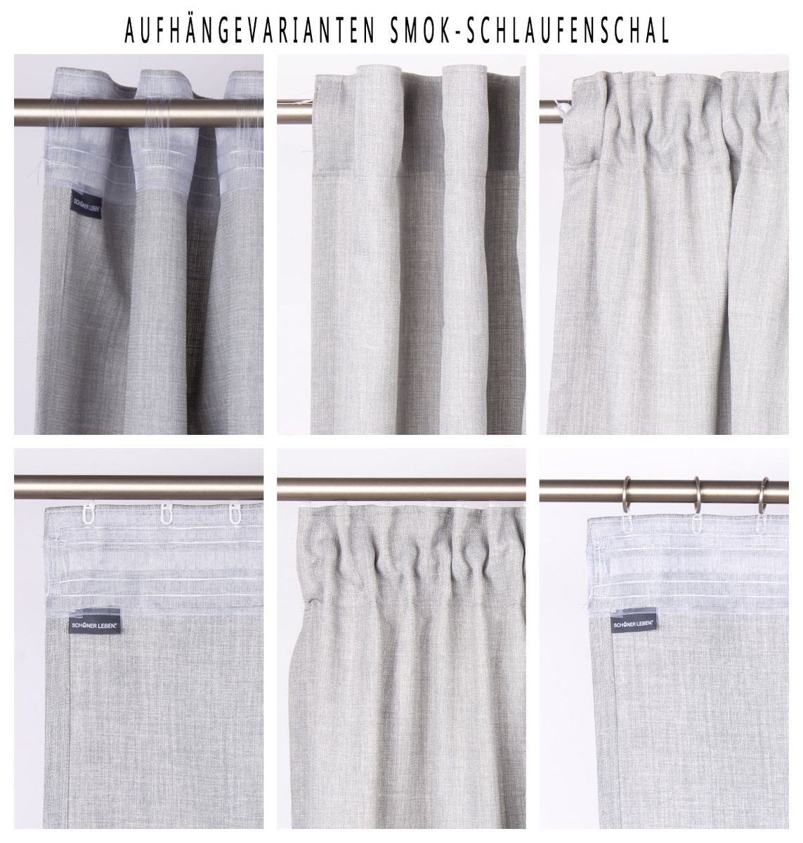 SCHÖNER LEBEN. Vorhang SCHÖNER LEBEN. Vorhang geom. Retro Sechseck blau grün weiß 245cm, Smokband, blickdicht, Baumwolle, handmade