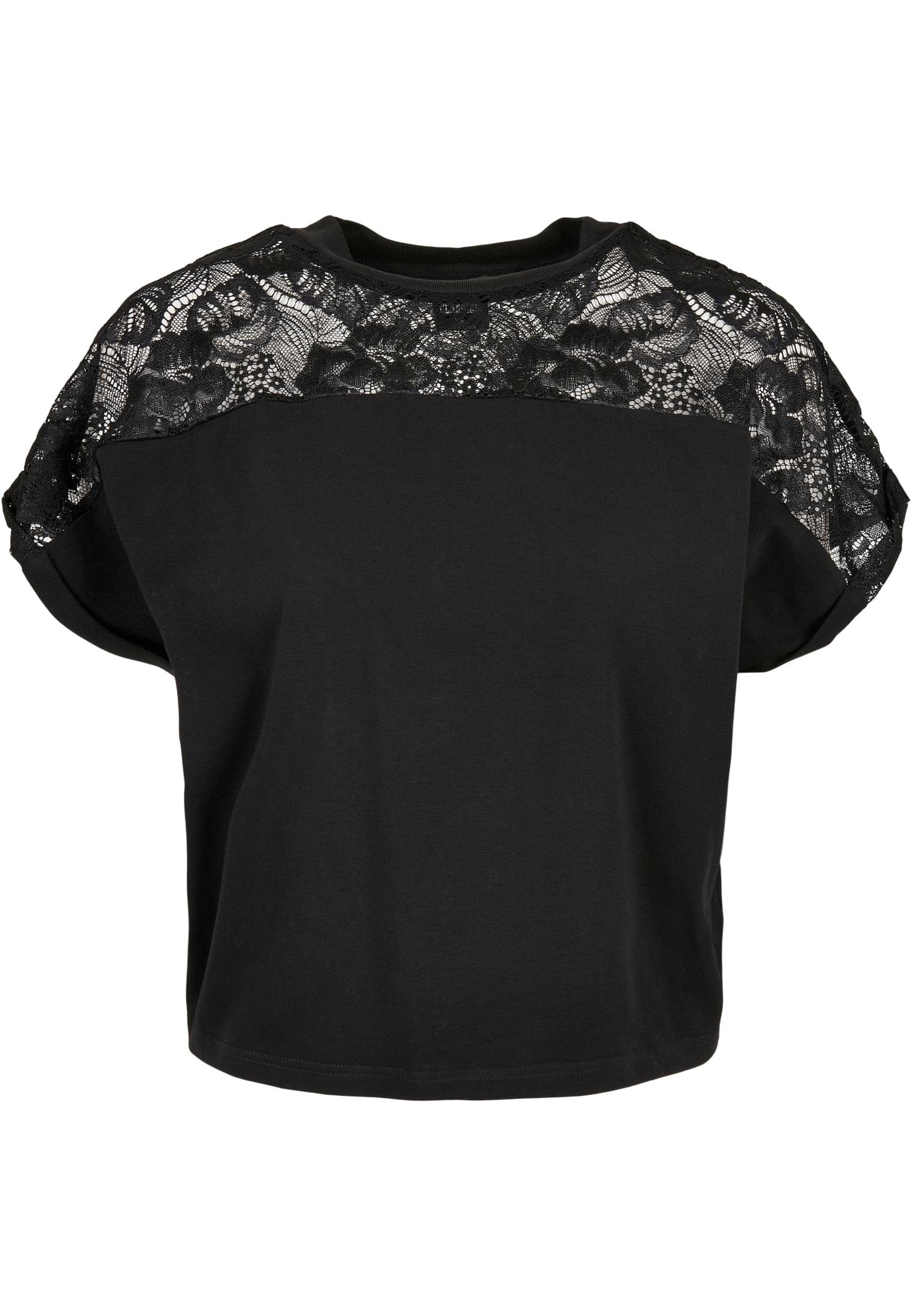 URBAN black Oversized Damen (1-tlg) Lace CLASSICS Kurzarmshirt Tee Ladies