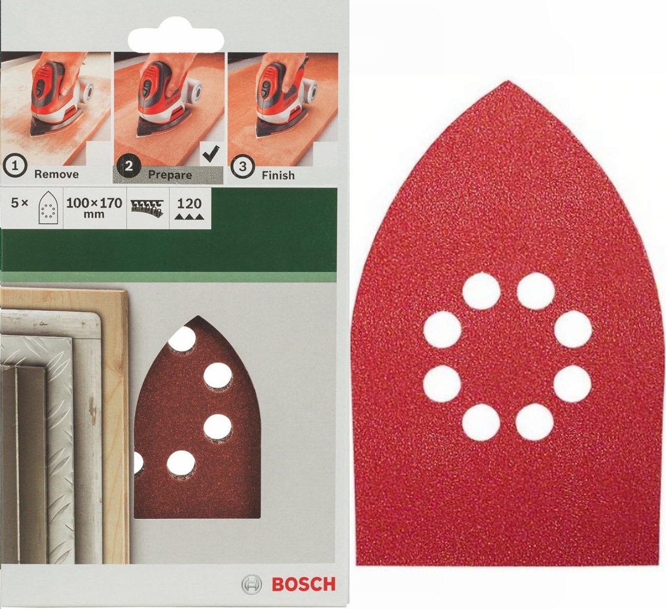 Schleifpapier Schleifblatt 5 Stk, 95 x 135 mm K 120 für Black + Decker