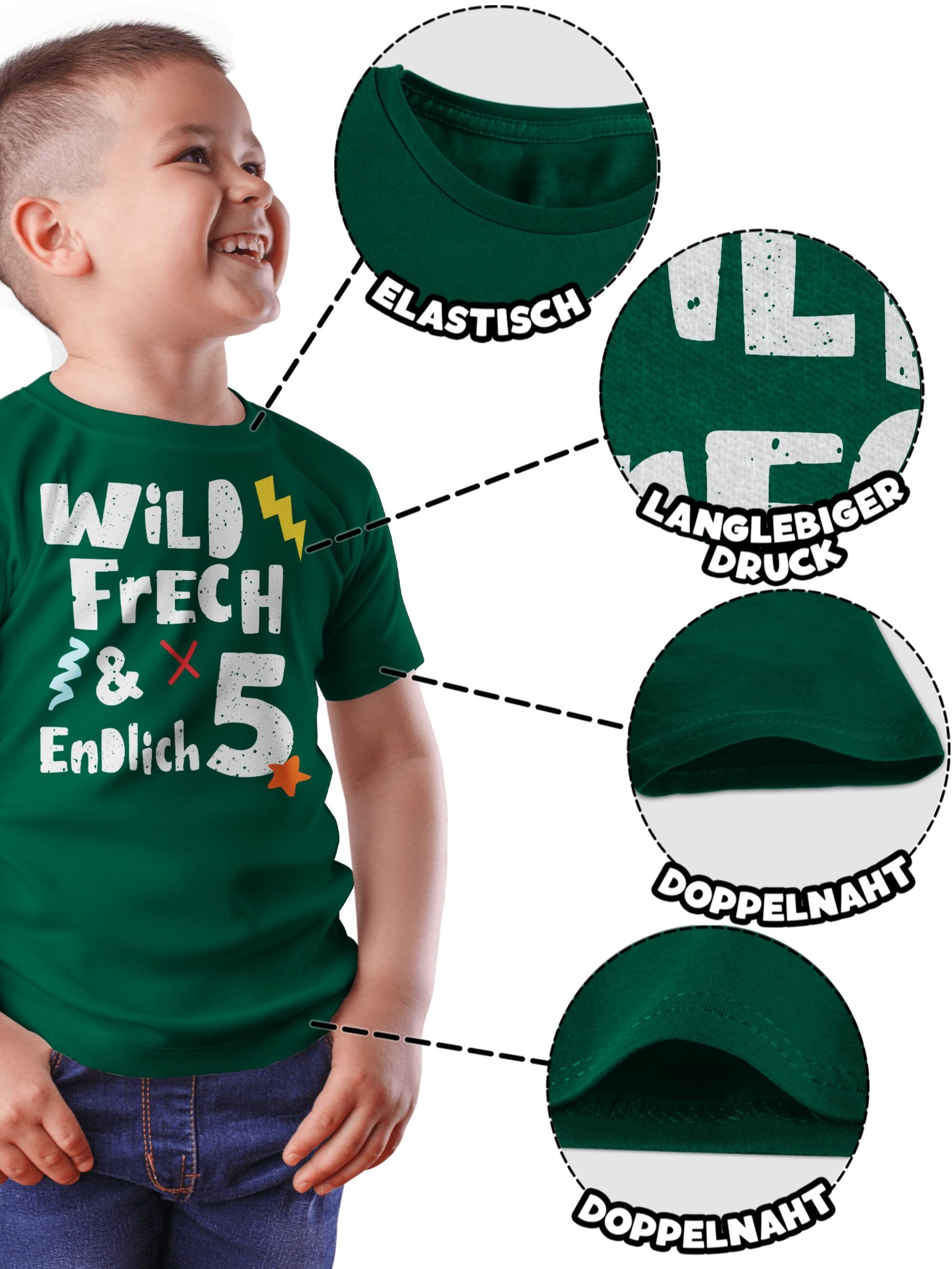 Shirtracer T-Shirt Wild frech und endlich 5 - Fünf Jahre Wunderbar (1-tlg) 5. Geburtstag