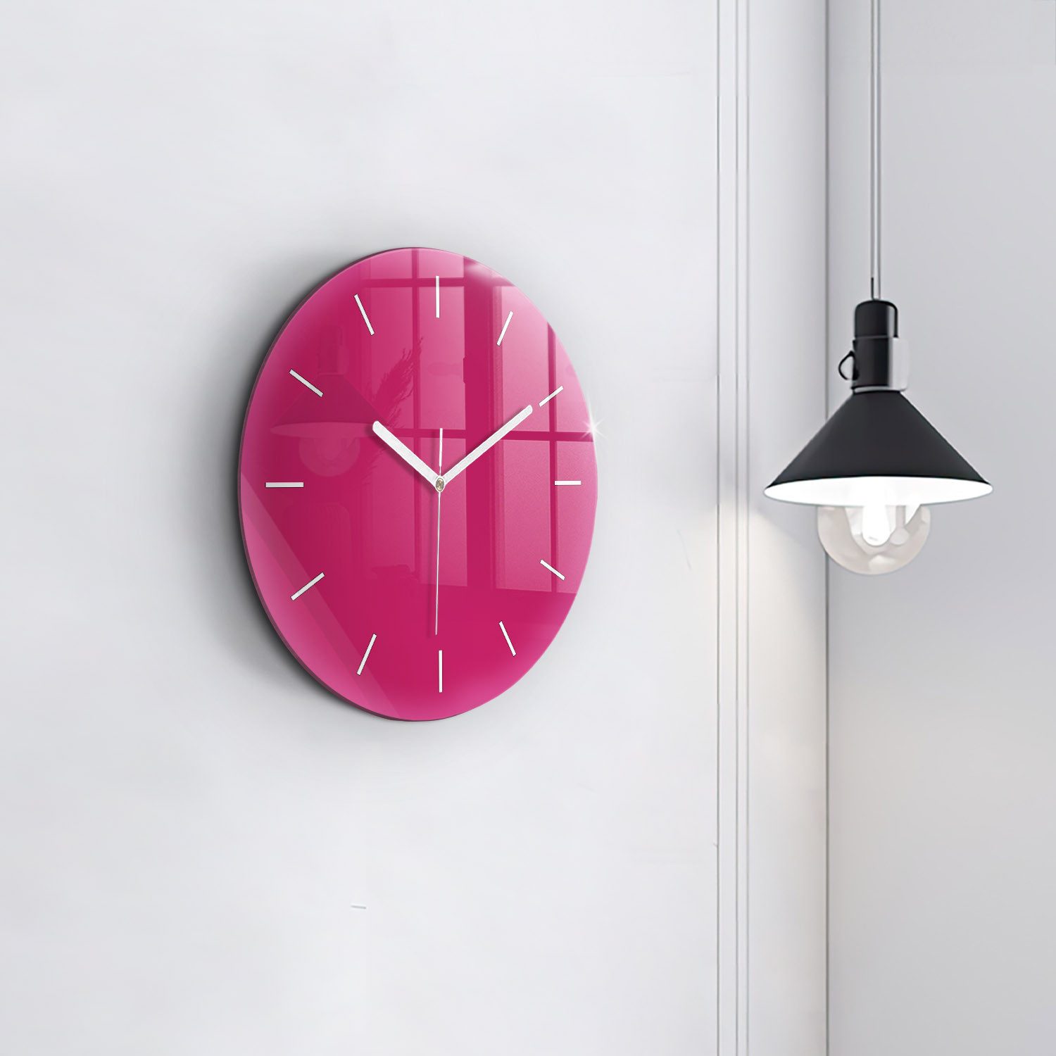 Tulup Wanduhr Wanduhr Glasrunde Uhr Moderne Glaswanduhr 30cm Uhr aus gehärtetem Glas
