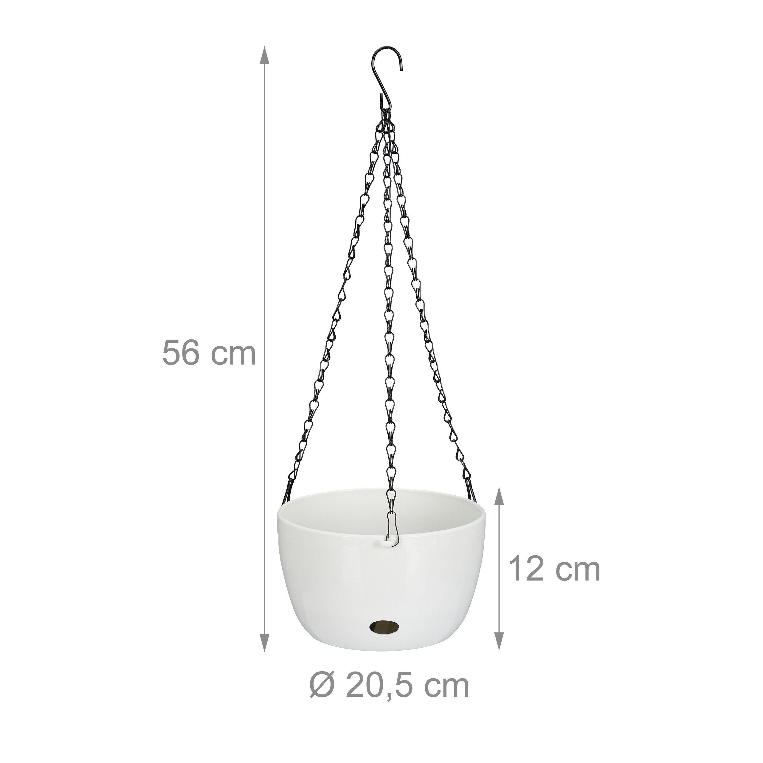 relaxdays Blumenampel 2 Blumenampeln mit Wasserspeicher - M (2 St) – Bild 4 von 5