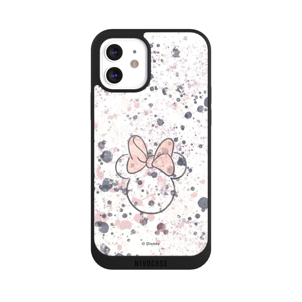 NIVOCASE Handyhülle Wasserfarbe Minnie Mouse Disney Minnie Mouse Splash, Apple iPhone 12 Handyhülle Hülle NIVOpure Case Schwarz
