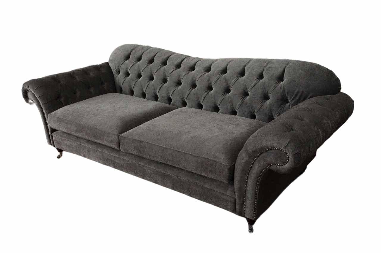 4 Klassisch Sitzer Chesterfield Sofas Textil Chesterfield-Sofa, Wohnzimmer Sofa JVmoebel Design