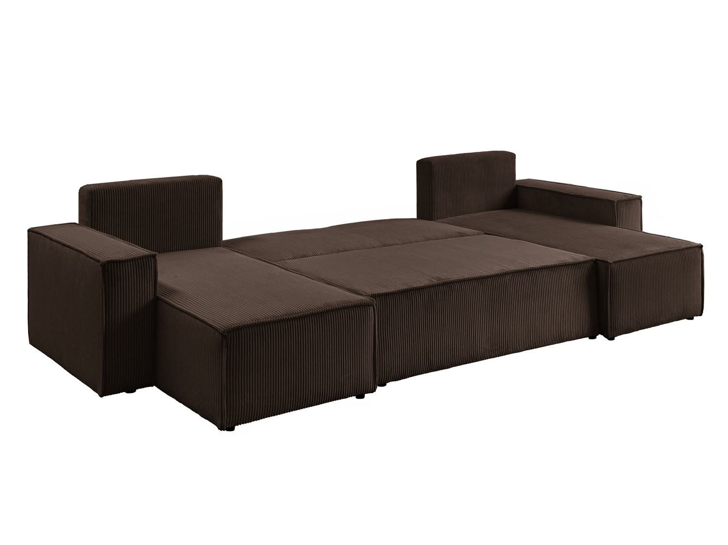 Lookway Wohnlandschaft CARLOS U CORD Gepolstertes Sofa in U-Form, Cord-Stoff, mit Schlaffunktion und Bettkasten, 315x142x83 cm – Bild 3 von 5