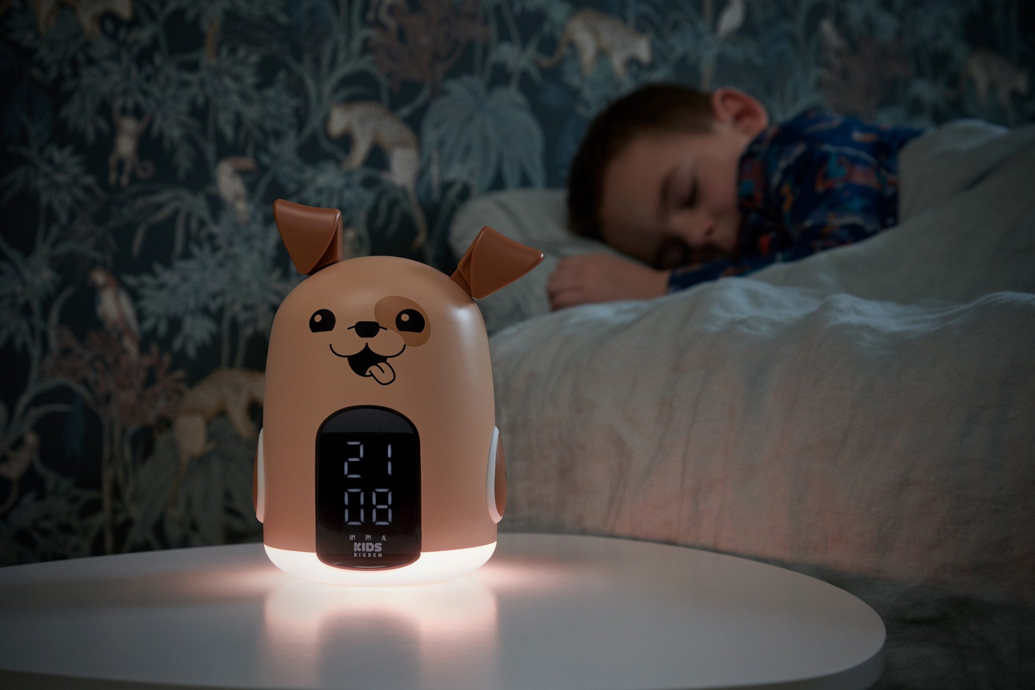 BigBen Kinderwecker Kids Wecker und Nachtlicht HELLO Dog Hund dimmbares Display AU388152