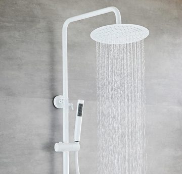 AIYA Bath Duschsystem Design aus Edelstahl Modernes und zeitloses Design, Mit Regenduschkopf und Handbrause, Hochwertiger Edelstahl