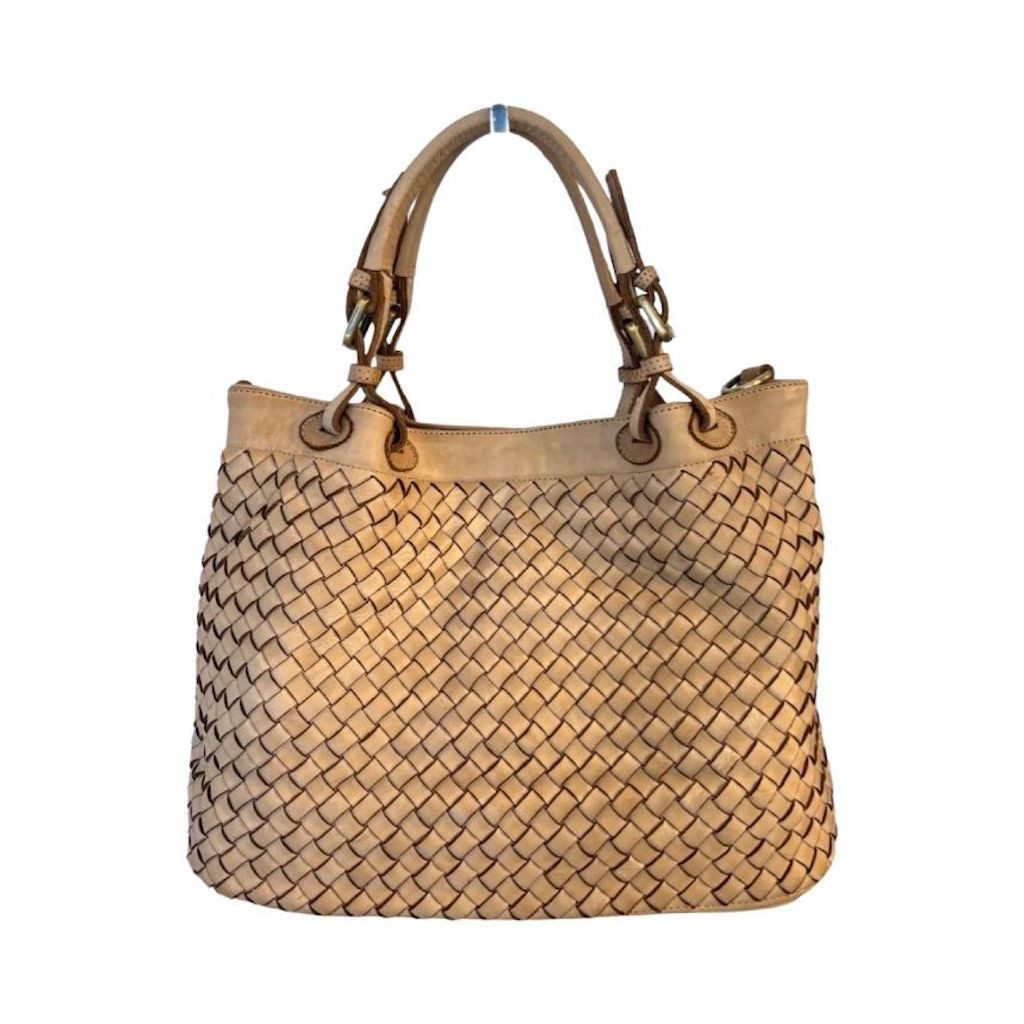 BZNA Handtasche Ronka Designer Umhängetasche Shopper, geflochtenes Leder