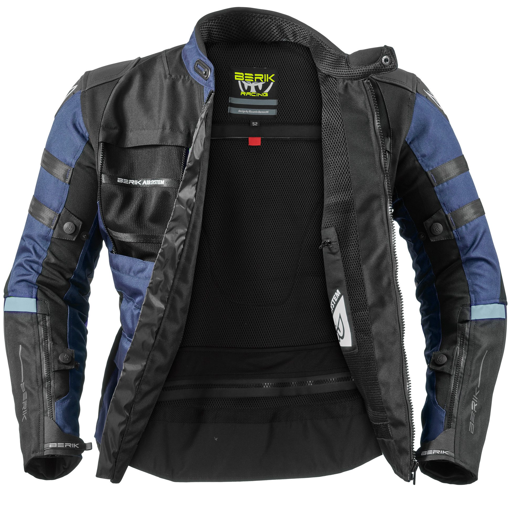 Berik Motorradjacke Absolute Zero RX wasserdichte Motorrad Textiljacke Verbindungsreißverschluss,Ellenbogenprotektoren enthalten,Schulte