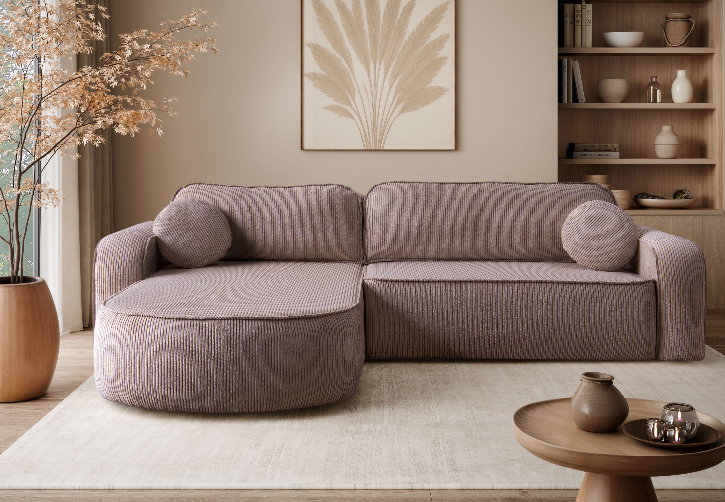 Lookway Ecksofa VENUS mit Schlaffunktion und Bettkasten, 275x78x178 cm