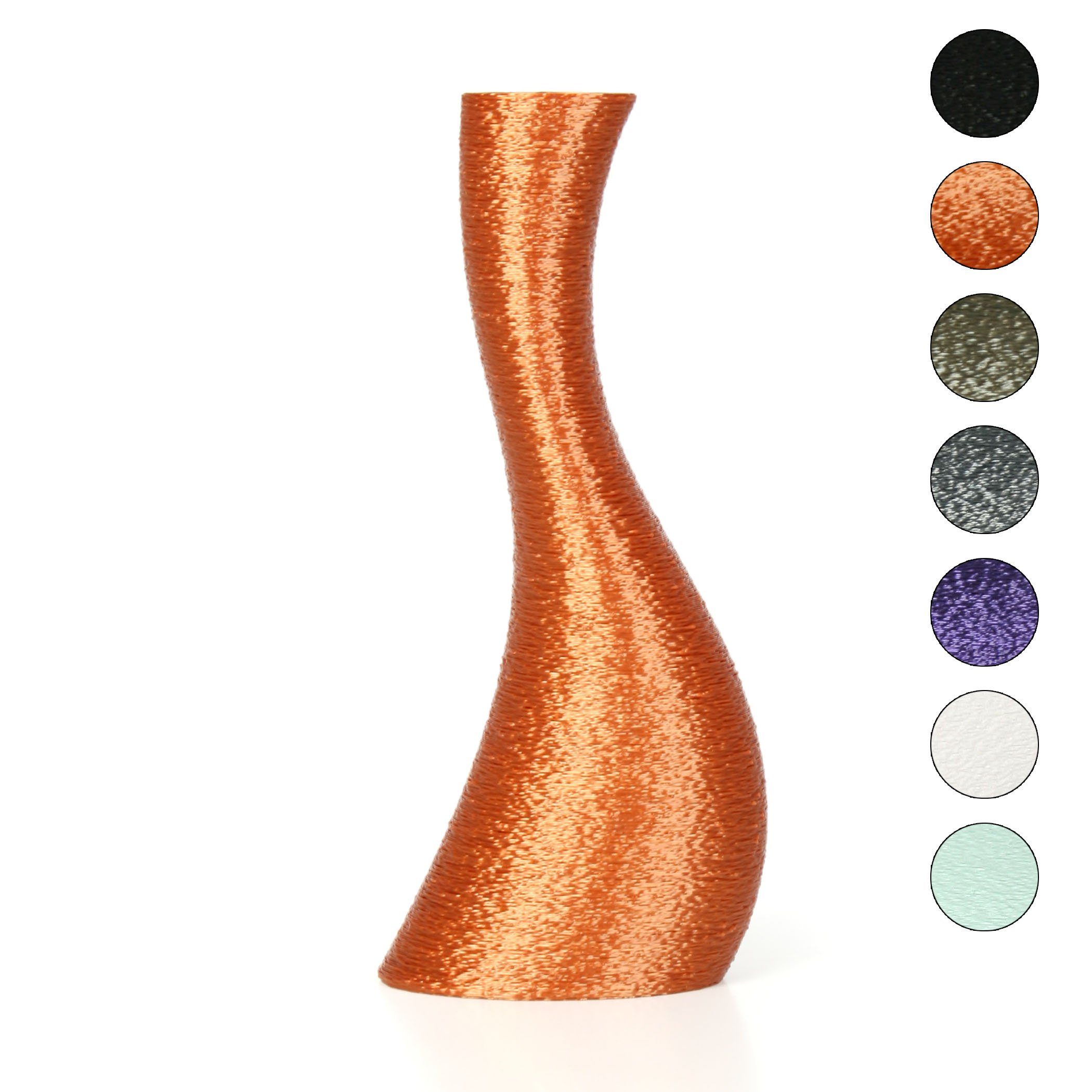 Kreative Feder Dekovase Designer Vase – Dekorative Blumenvase aus Bio-Kunststoff, aus nachwachsenden Rohstoffen; wasserdicht & bruchsicher Bronze