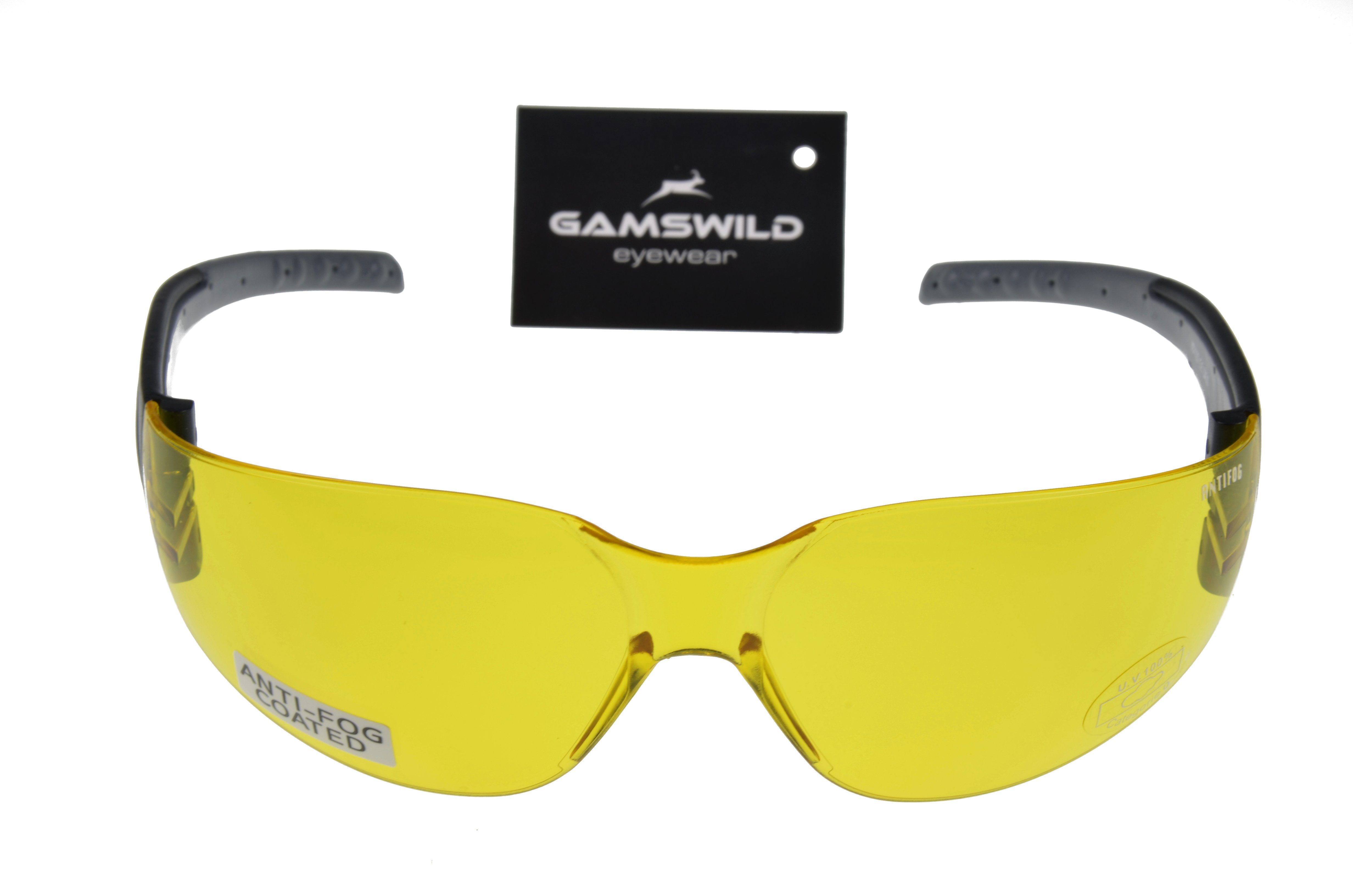 Gamswild Sportbrille WS7122 Sonnenbrille orange, Skibrille Unisex, Damen brau, gelb grau, ANTIFOG Herren Fahrradbrille
