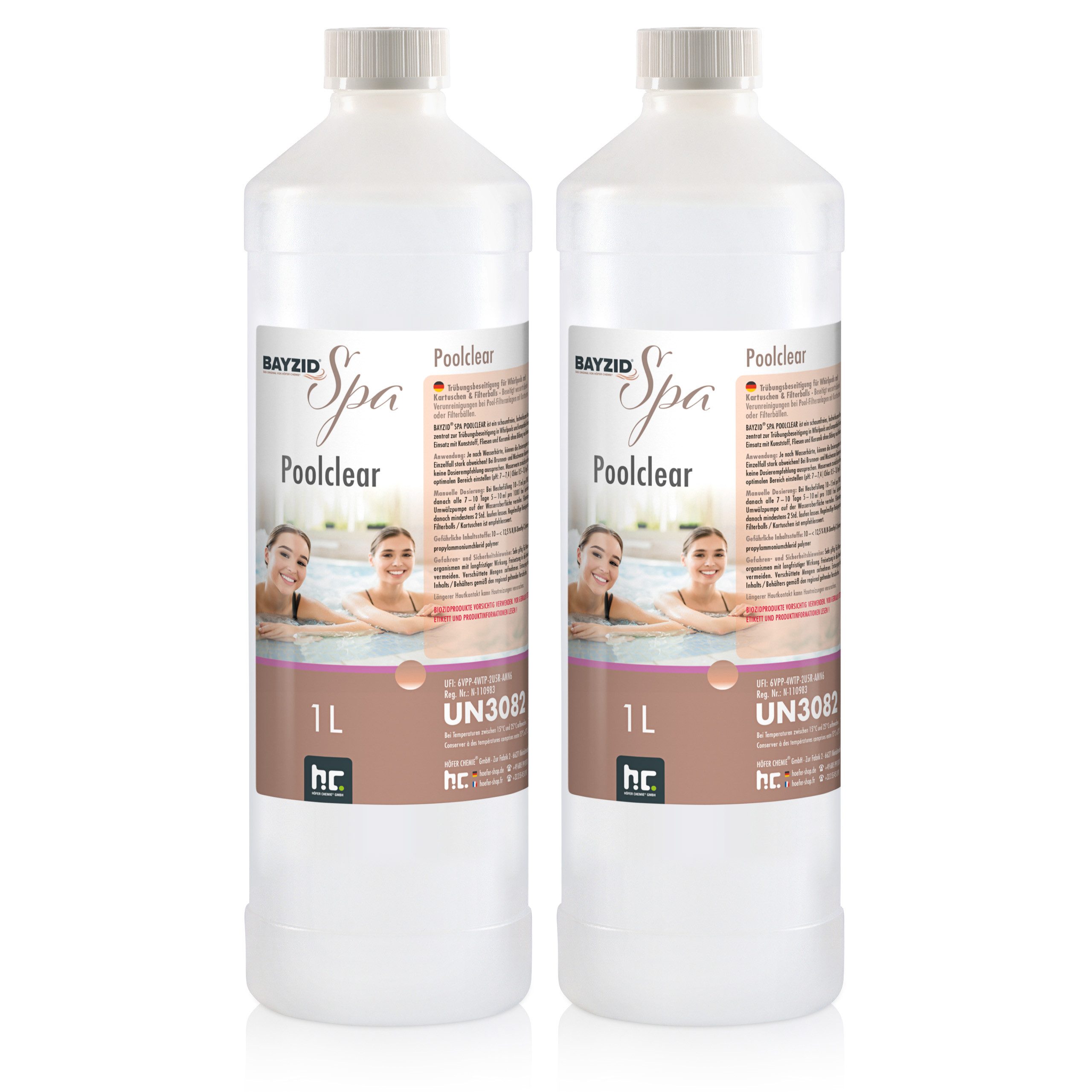 Höfer Chemie GmbH Poolpflege 2 x 1 L BAYZID® SPA Poolclear Trübungsbeseitigung, Für klares und sauberes Wasser im Whirlpool