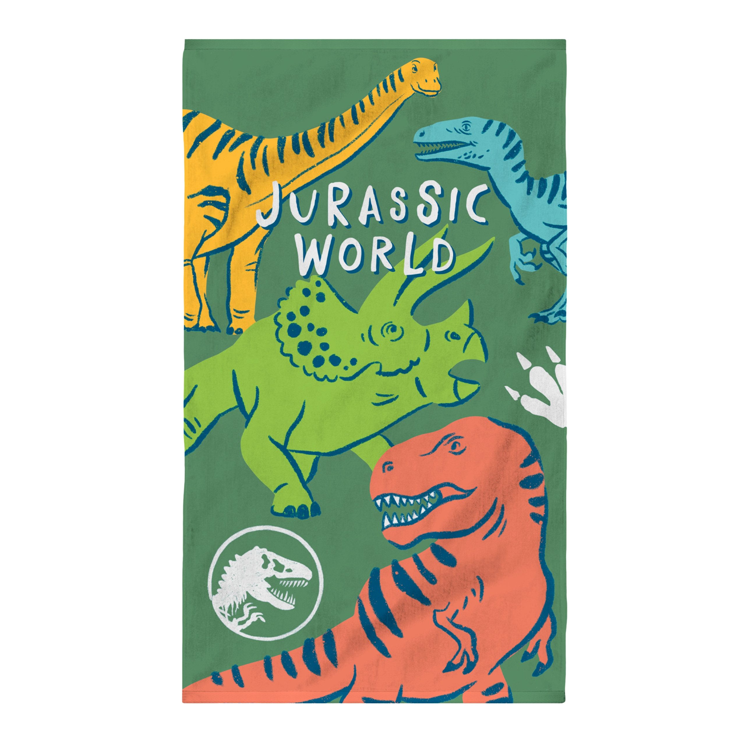 MTOnlinehandel Badetuch Badetuch Jurassic World 70x120 cm, Dinosaurier, Baumwolle (1-St), macht jedes Abtrocknen zum kleinen Abenteuer