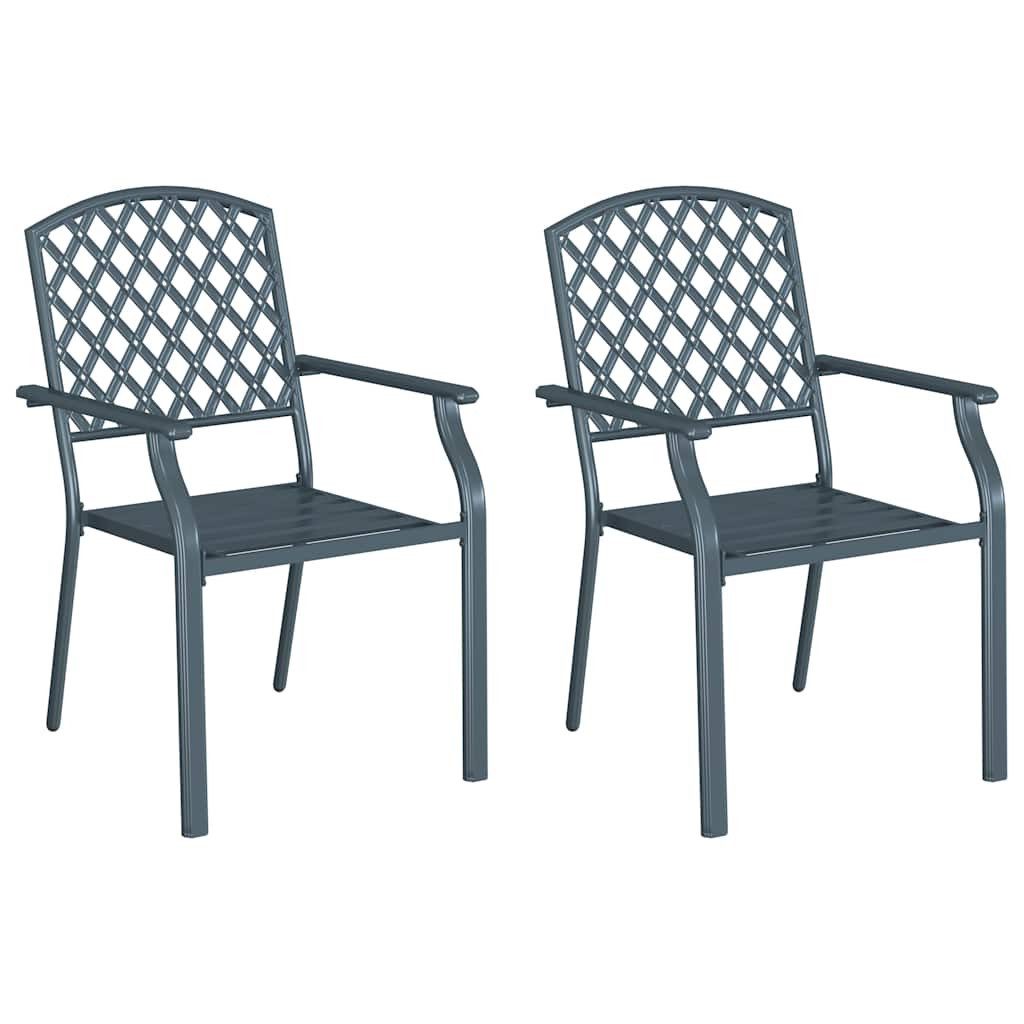 vidaXL Gartenstuhl Gartenstuhl 2 Stk. Anthrazit Stahl (2 St)
