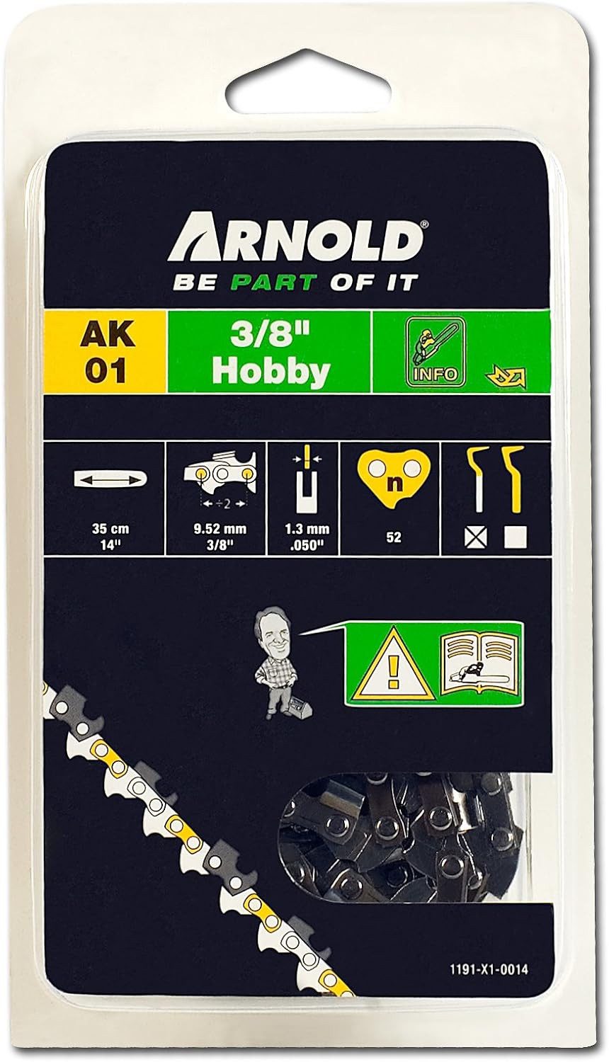 Arnold Ersatzkette Sägekette 3/8 Zoll Hobby, 1.3 mm, 52 Treibglieder, 35 cm Schwert, (1-tlg)