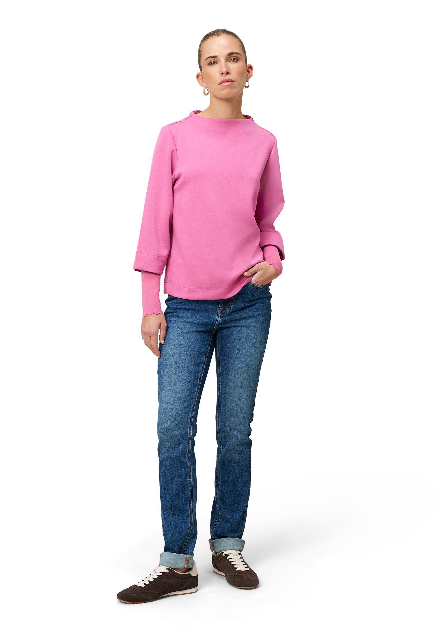 Zero Sweatshirt Damen mit weiten Ärmeln Plain/ohne Details