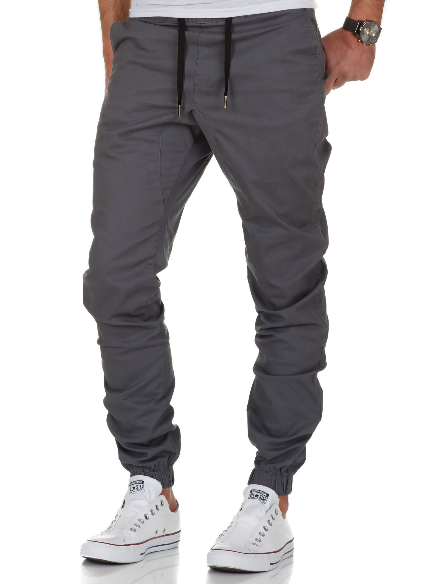 REPUBLIX Stretch-Hose AVILA Herren Basic Jogger Hose Chino mit Kontrast günstig online kaufen