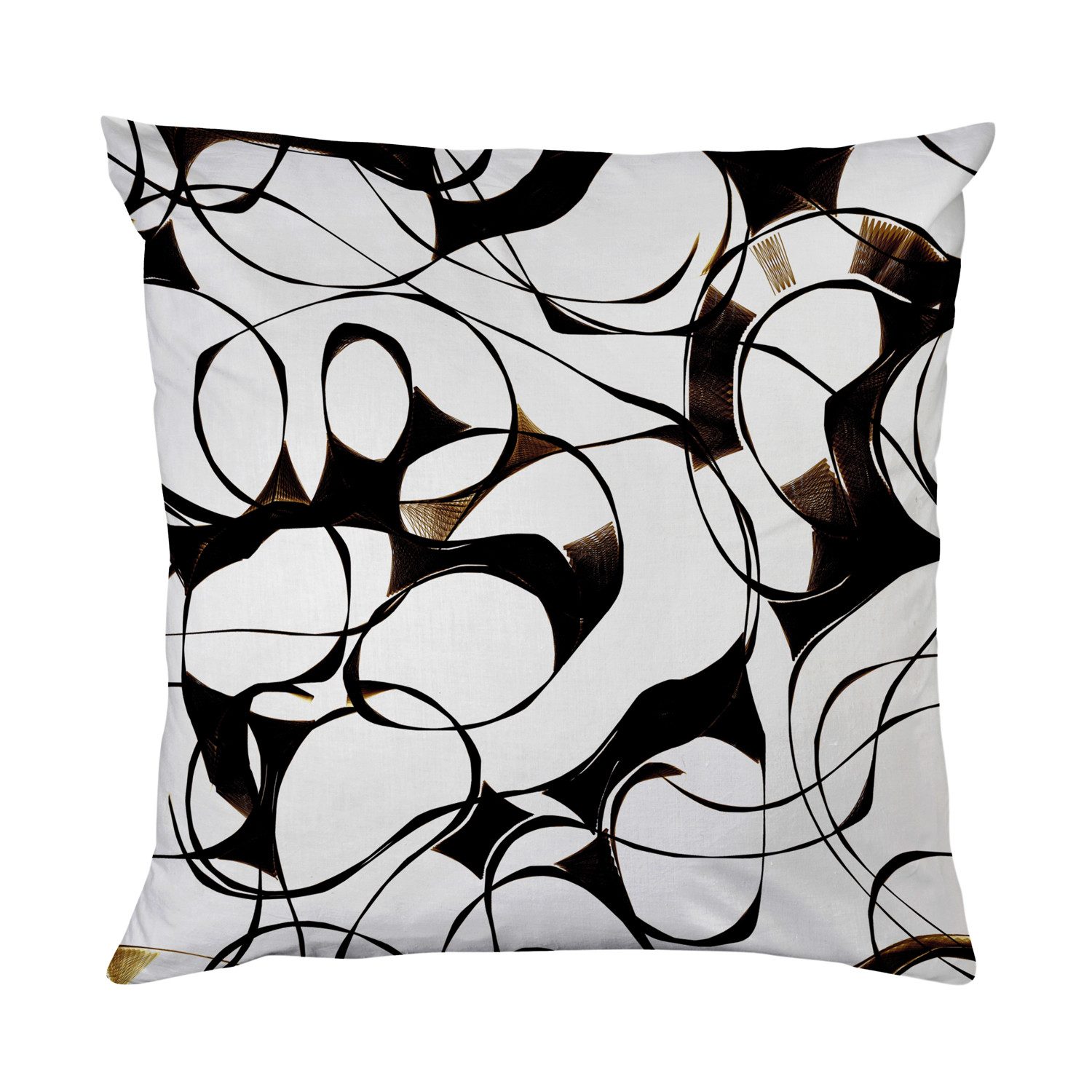 queence Dekokissen Abstraktes Muster Schwarz, Beidseitig bedruckte Kissenhülle, Kissen 40x40cm, inkl. Reißverschluss