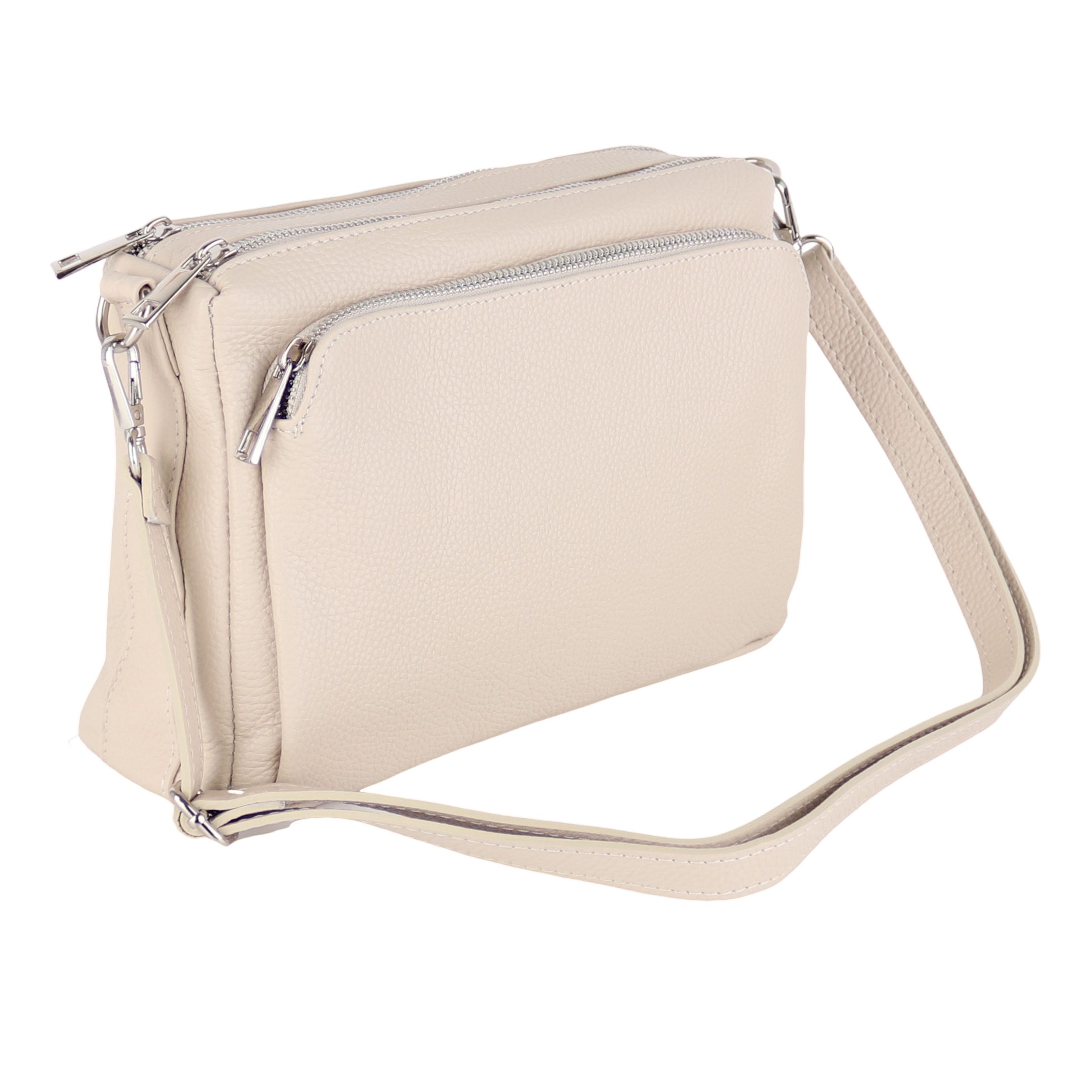 MIRROSI Umhängetasche Damen, Echtleder, Leder, Made in Italy, Mittelgroß, (Schultertasche für jeden Anlass (1 Tasche mit 1 oder 2 Gurte), 27x19x10cm, Drei Hauptfächer mit Reißverschluss), Crossbody Bag, Schwarz, gemusterten& verstellbaren Schulterriemen