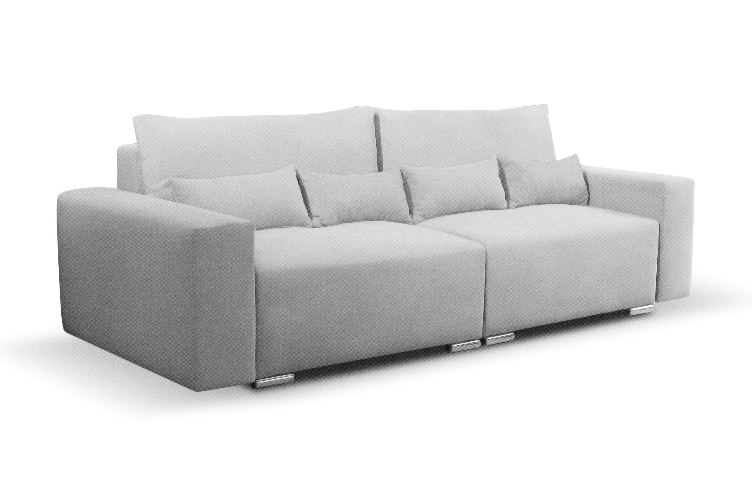 Kissen, mit Bettfunktion 2-Sitzer, 3-Sitzer Stylefy Modern im Raum Design, stellbar, Korfu, frei inklusive Sofa,