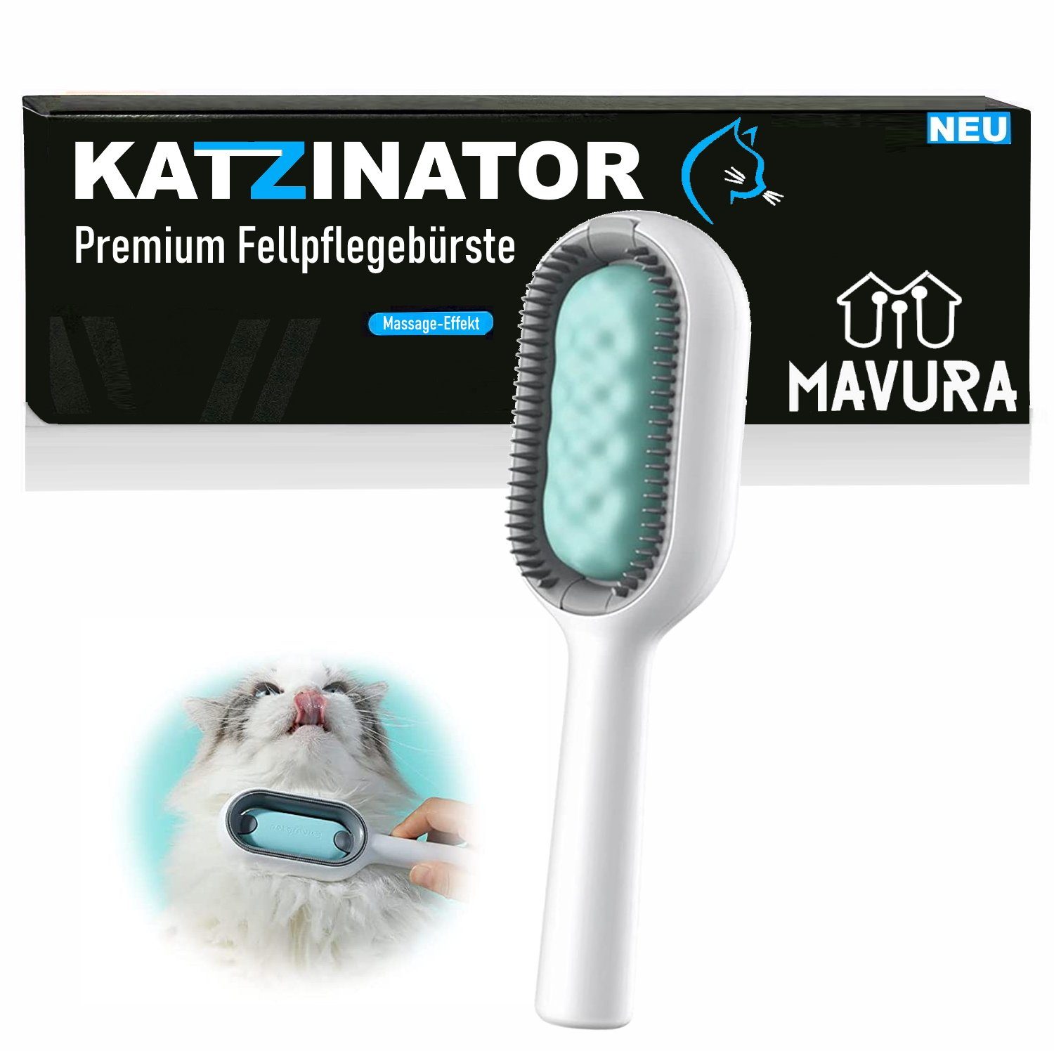 Fellbürste KATZINATOR Katzenbürste Fellpflegebürste Haustierbürste Fellbürste