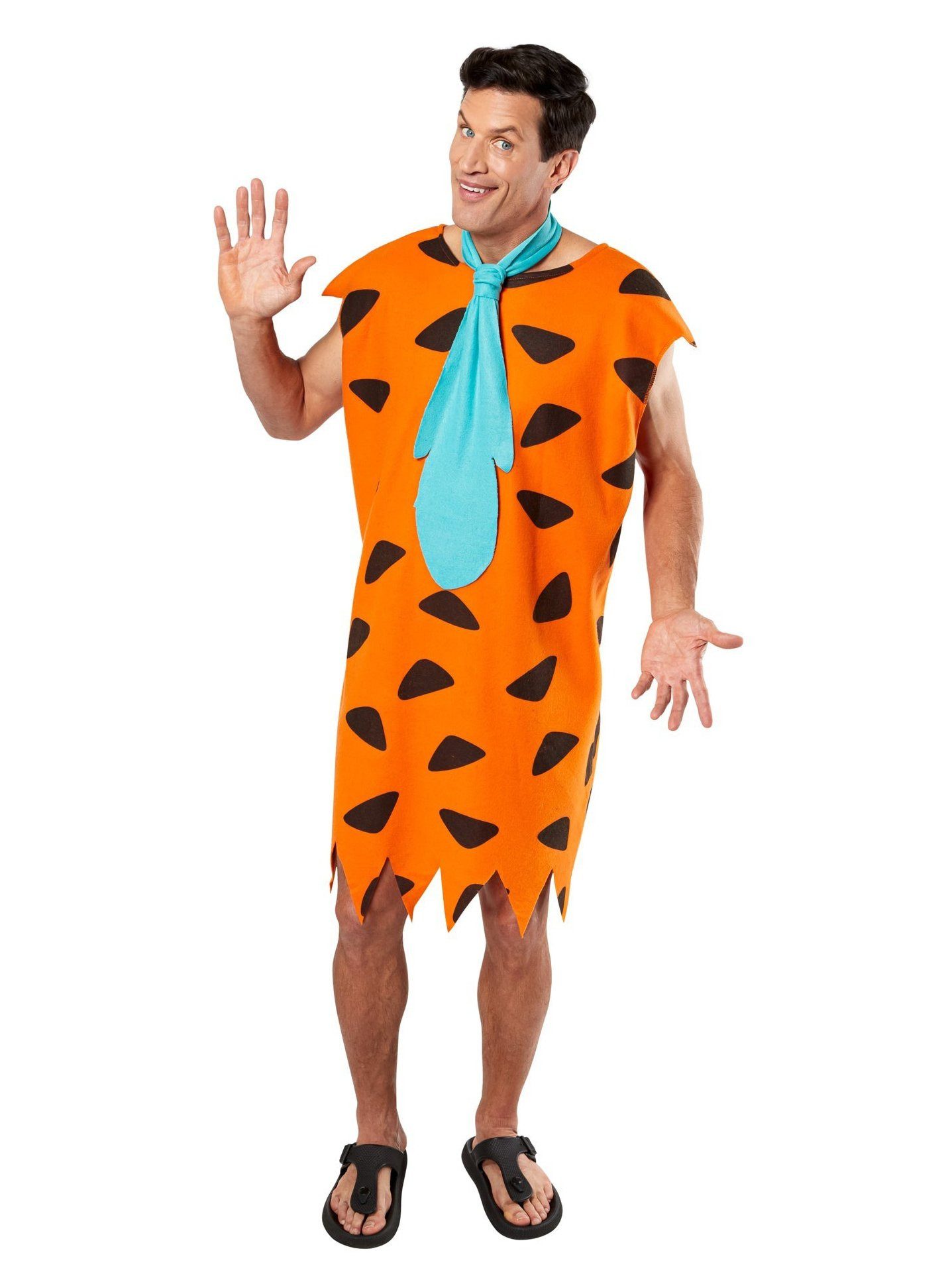 Metamorph Kostüm Familie Feuerstein – Fred Kostüm, Die ikonische Tiger-Tunika des Steinzeit-Daddys