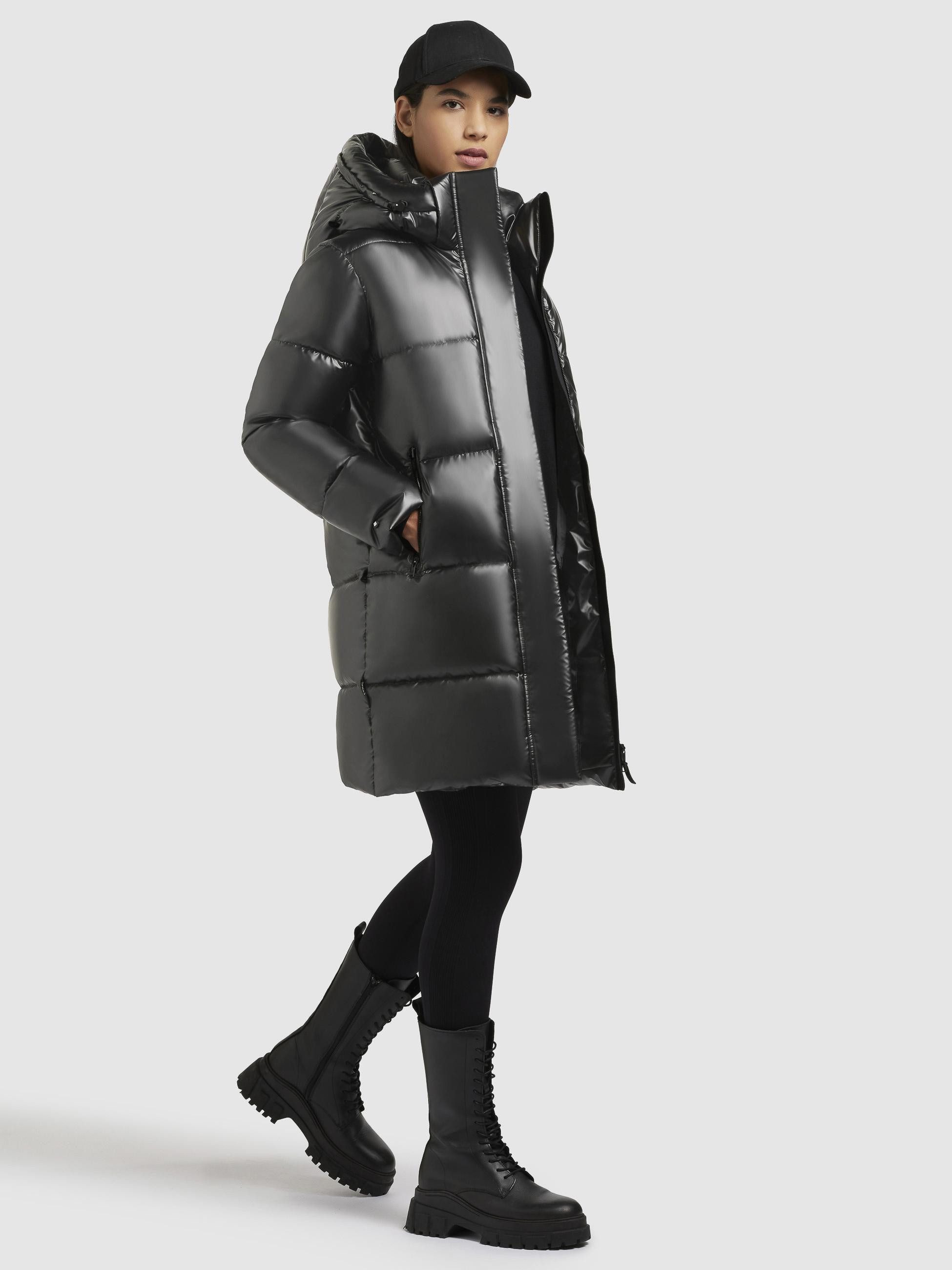 khujo Steppmantel Haya Shiny-YM Wasserdichter gesteppter Damen Winter Kurzmantel
