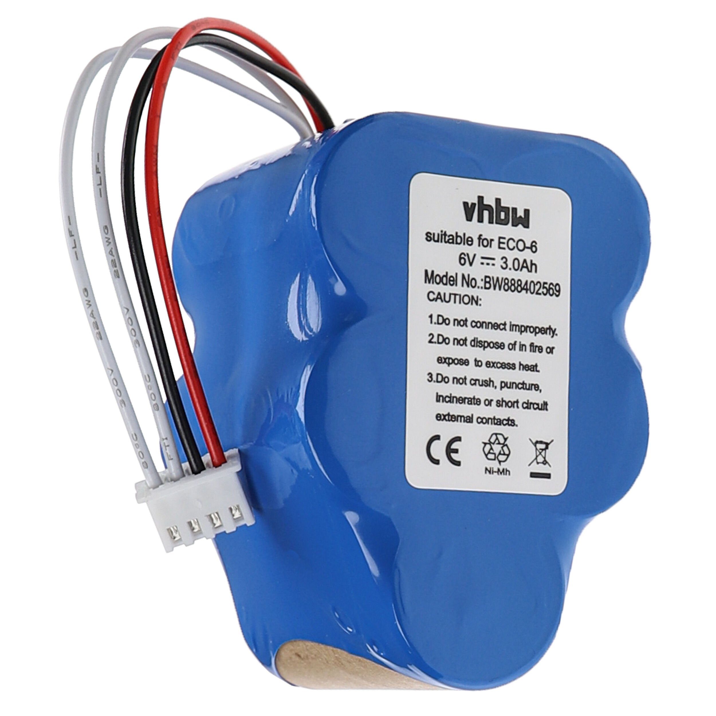 vhbw kompatibel mit Robot RVC0010, RVC0011 Staubsauger-Akku NiMH 3000 mAh (6 V)