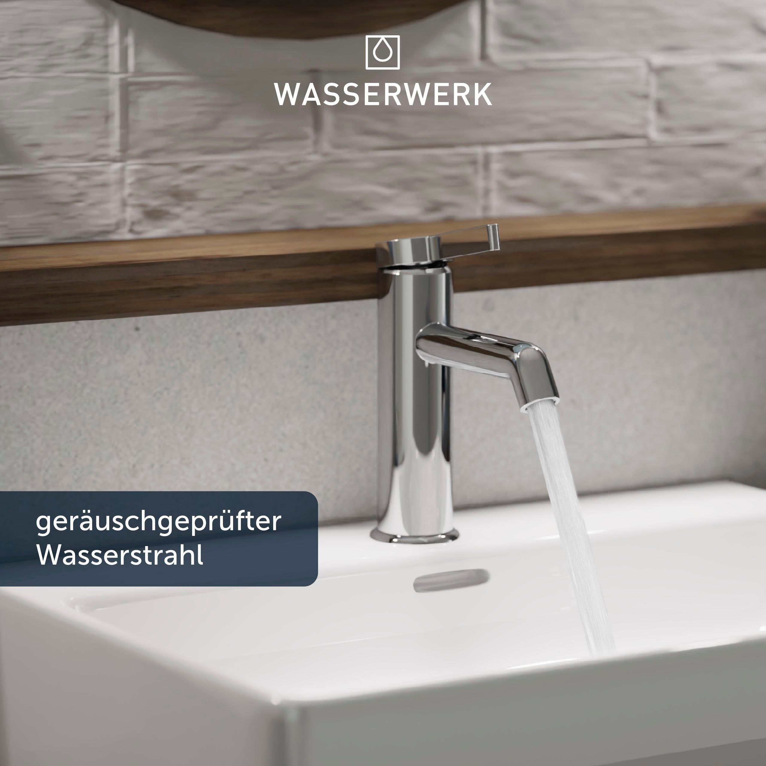 WT wassersparend Chrom inkl. 11 WASSERWERK Waschtischarmatur Popup,