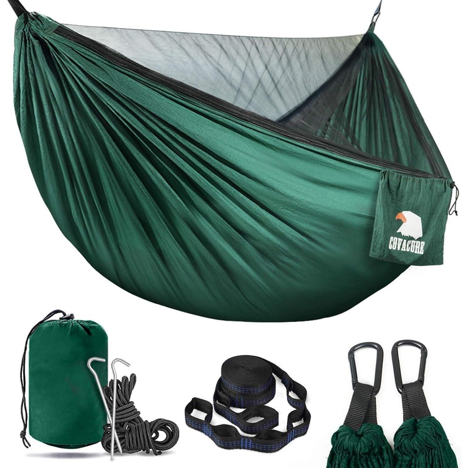 LuxusKollektion Hängematte Hängematte Moskitonetz 350kg 2Personen 290x140cm Camping Grün