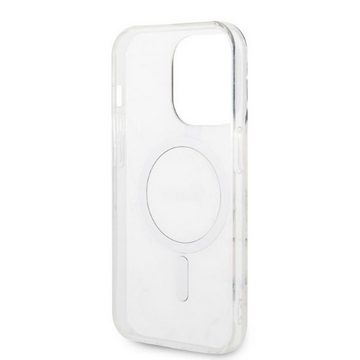 Guess Handyhülle GUESS Schutzhülle für Apple iPhone 14 Pro Max Hard Case Marble MagSafe Schwarz