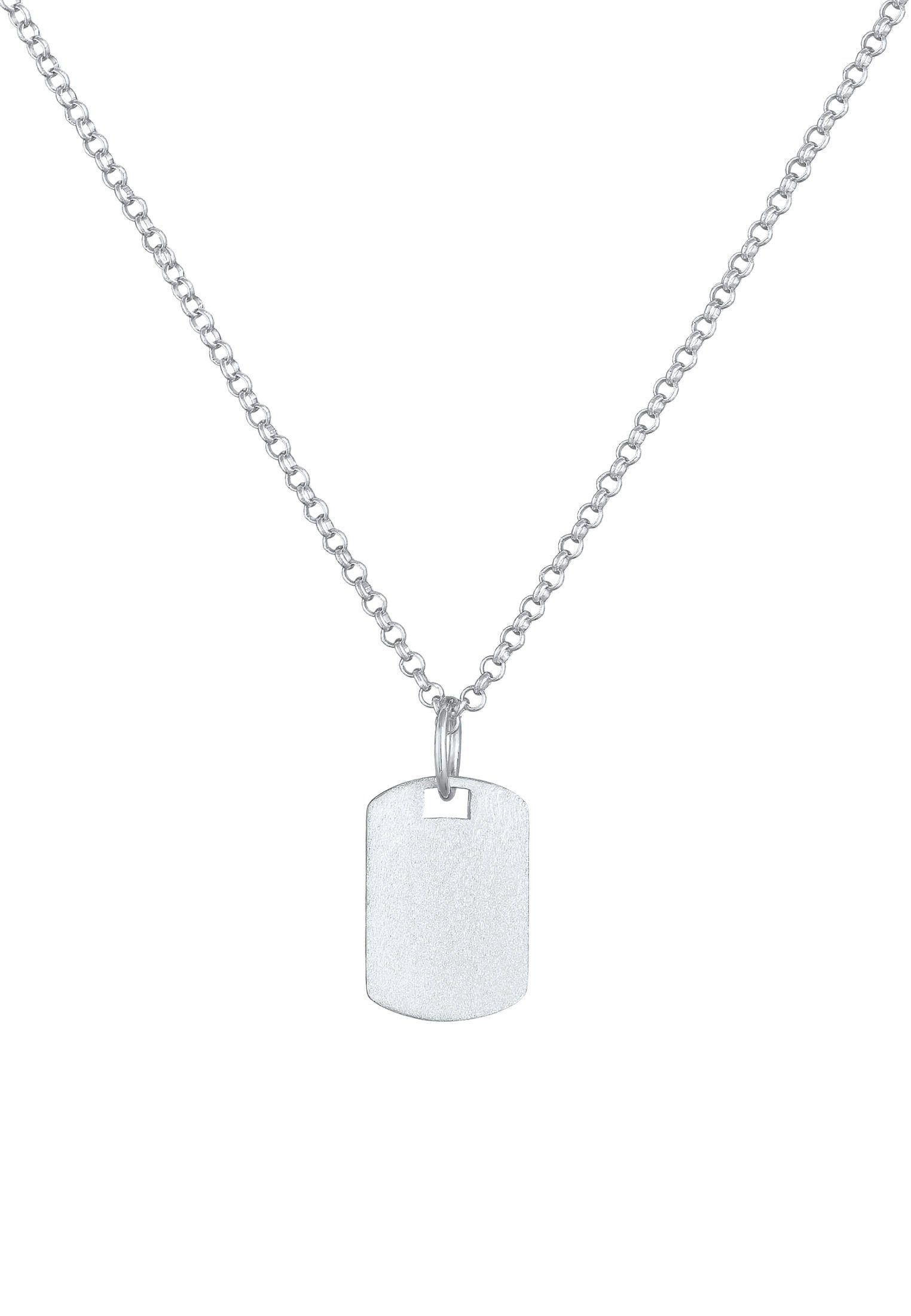 Kuzzoi Kette mit Anhänger Herren Dog Tag Military Platte Brushed 925 Silber günstig online kaufen