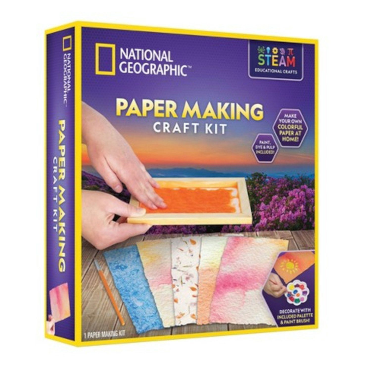 NATIONAL Papier Kreativ GEOGRAPHIC Kreativset RTPAPER, Set Papierherstellungsset