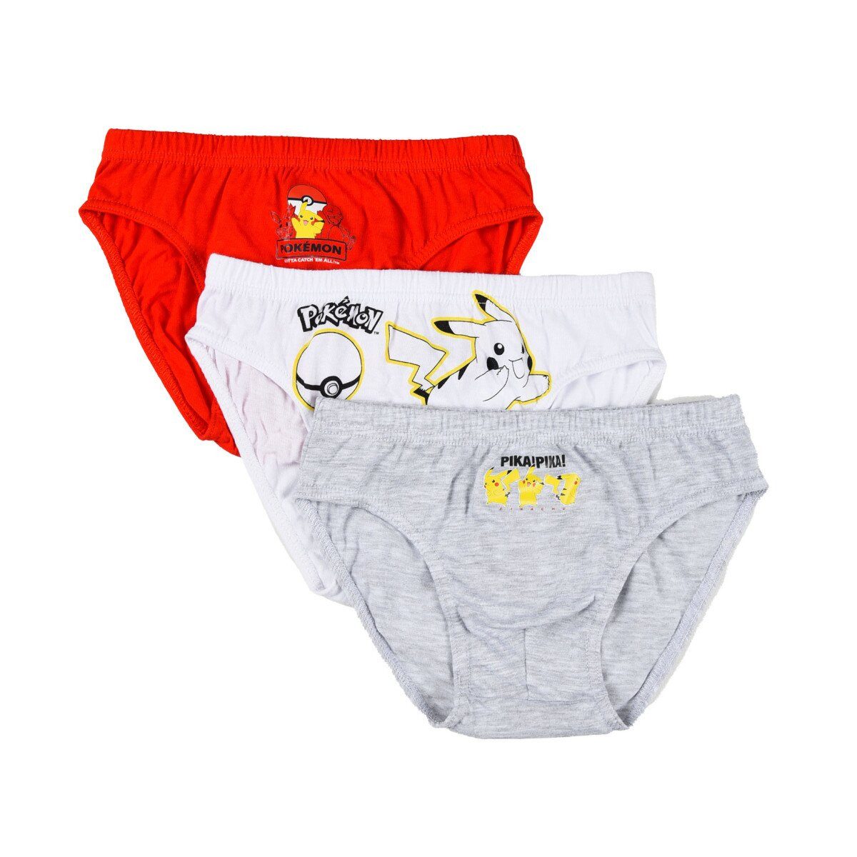 POKÉMON Funktionsunterhose Pokémon Kinderunterwäsche 3er-Pack Slip 104–140 Jungen Set
