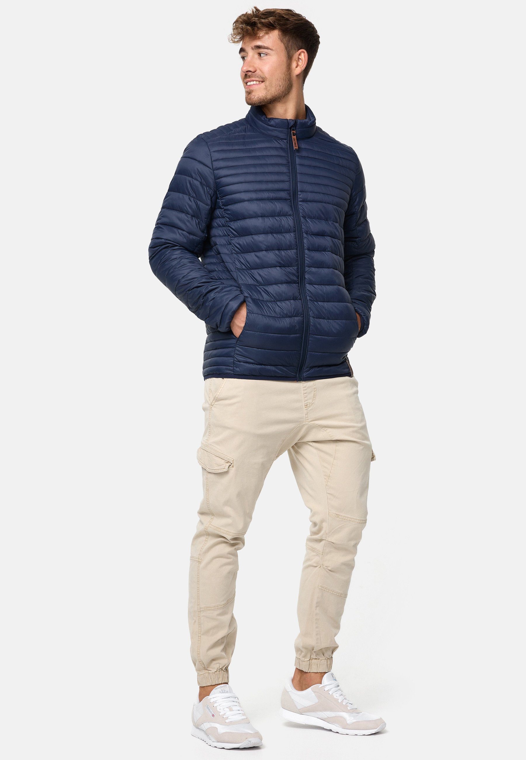 Indicode Steppjacke Herren Islington Herrenjacke Daunen-Optik Steppjacke mit Stehkragen