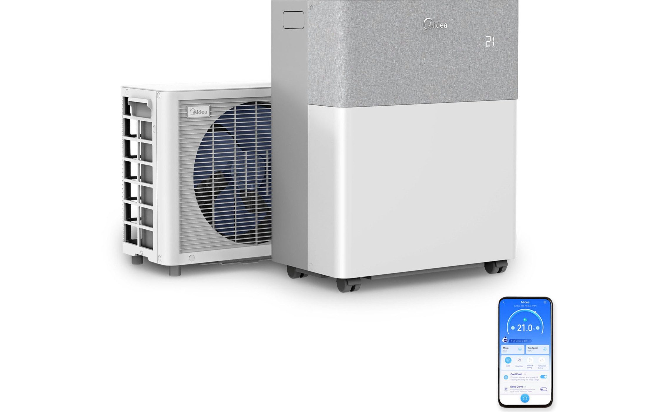 Midea Klimagerät PortaSplit Cool, die 3-in-1 Lösung, für Räume bis 30m²