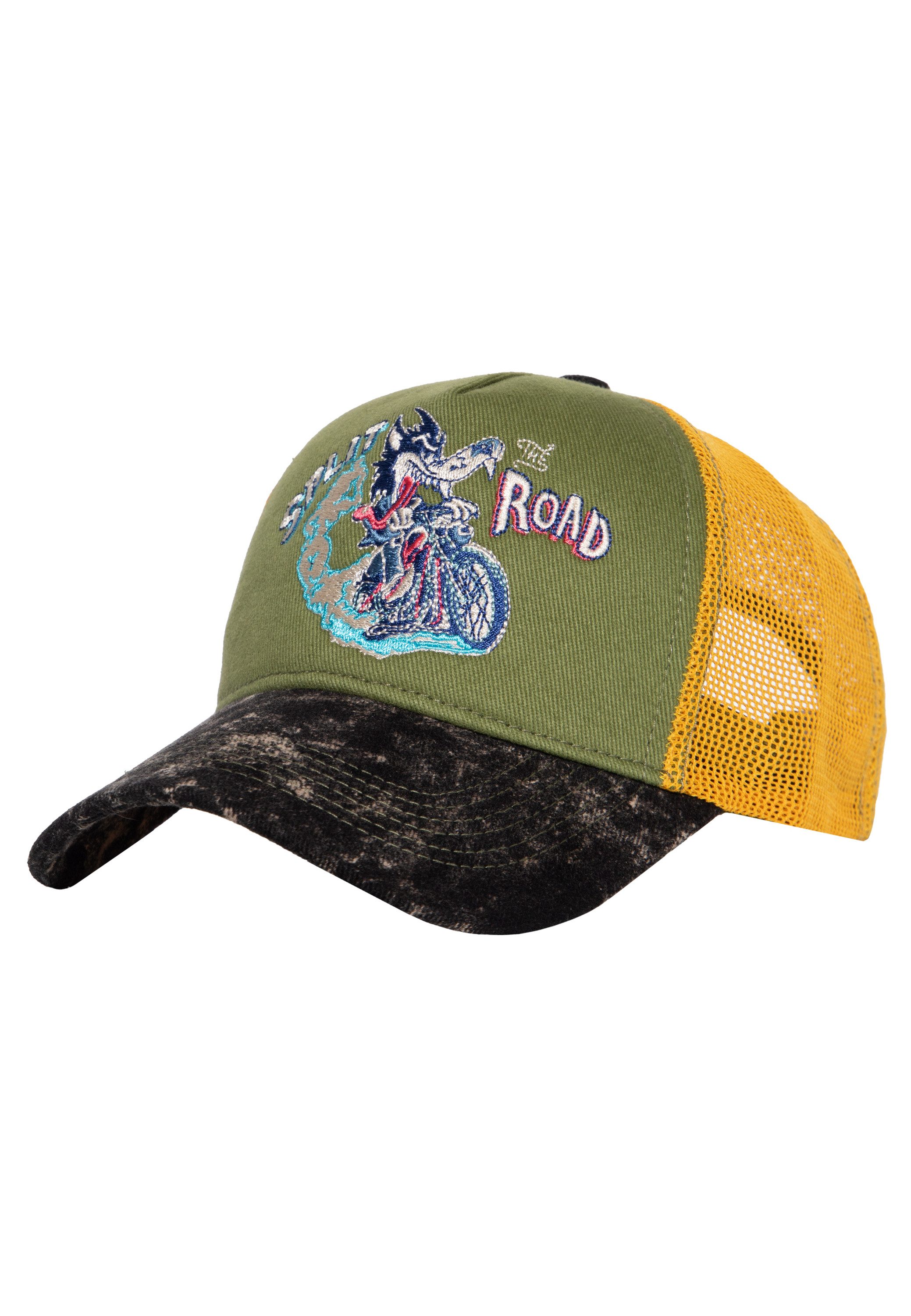 KingKerosin Trucker Cap Split the Road (1-St) im Used-Look