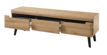 Furn.Design Lowboard Ronson (TV Unterschrank in Eiche Artisan, 160 x 50 cm), mit 3 Schubladen
