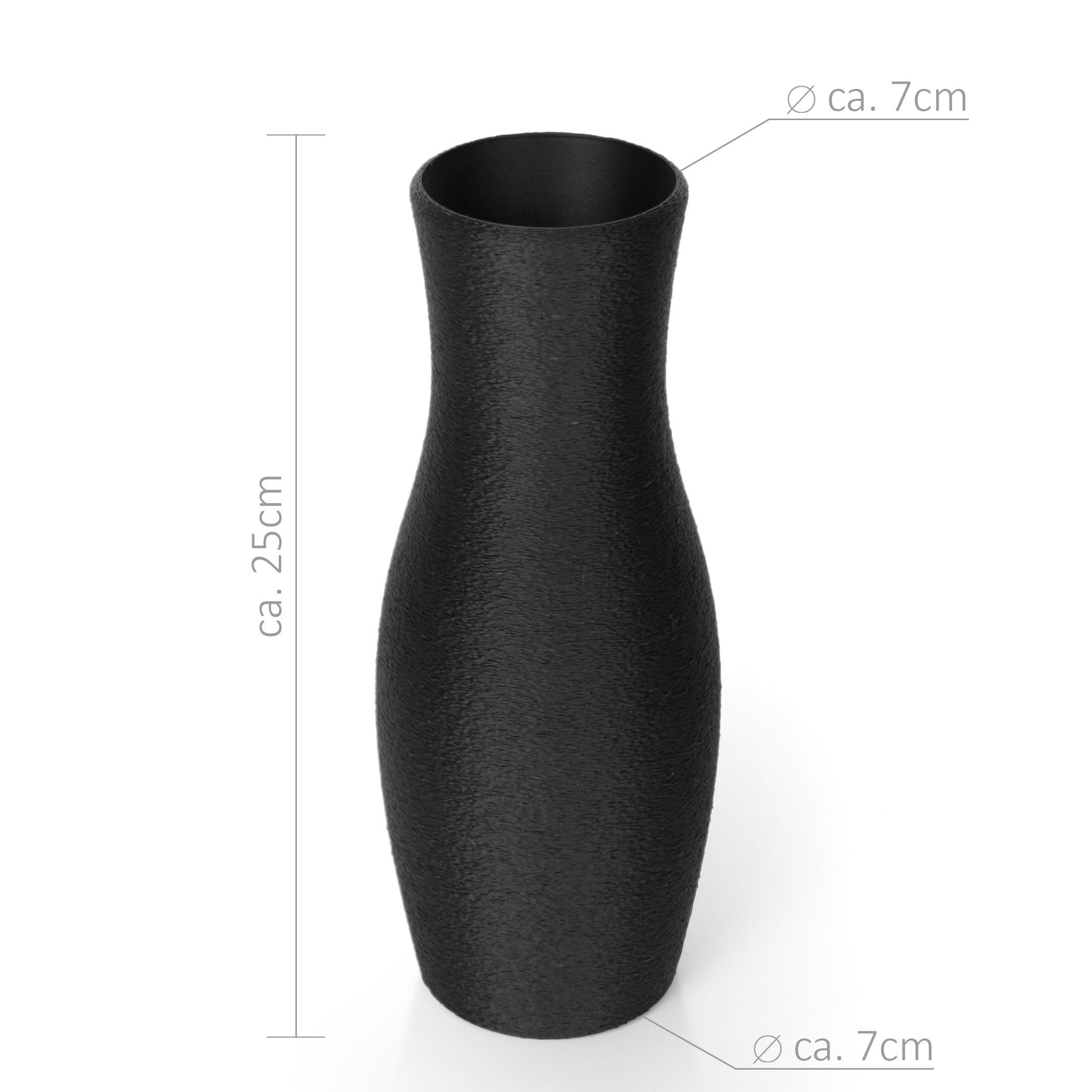 2 (Set, Designer wasserdicht Kreative Schwarz aus Vasen-Set Bronze Feder & Vasen), Bio-Kunststoff – aus Dekovase nachwachsenden Set Rohstoffen; Blumenvasen Dekorative aus & bruchsicher bestehend
