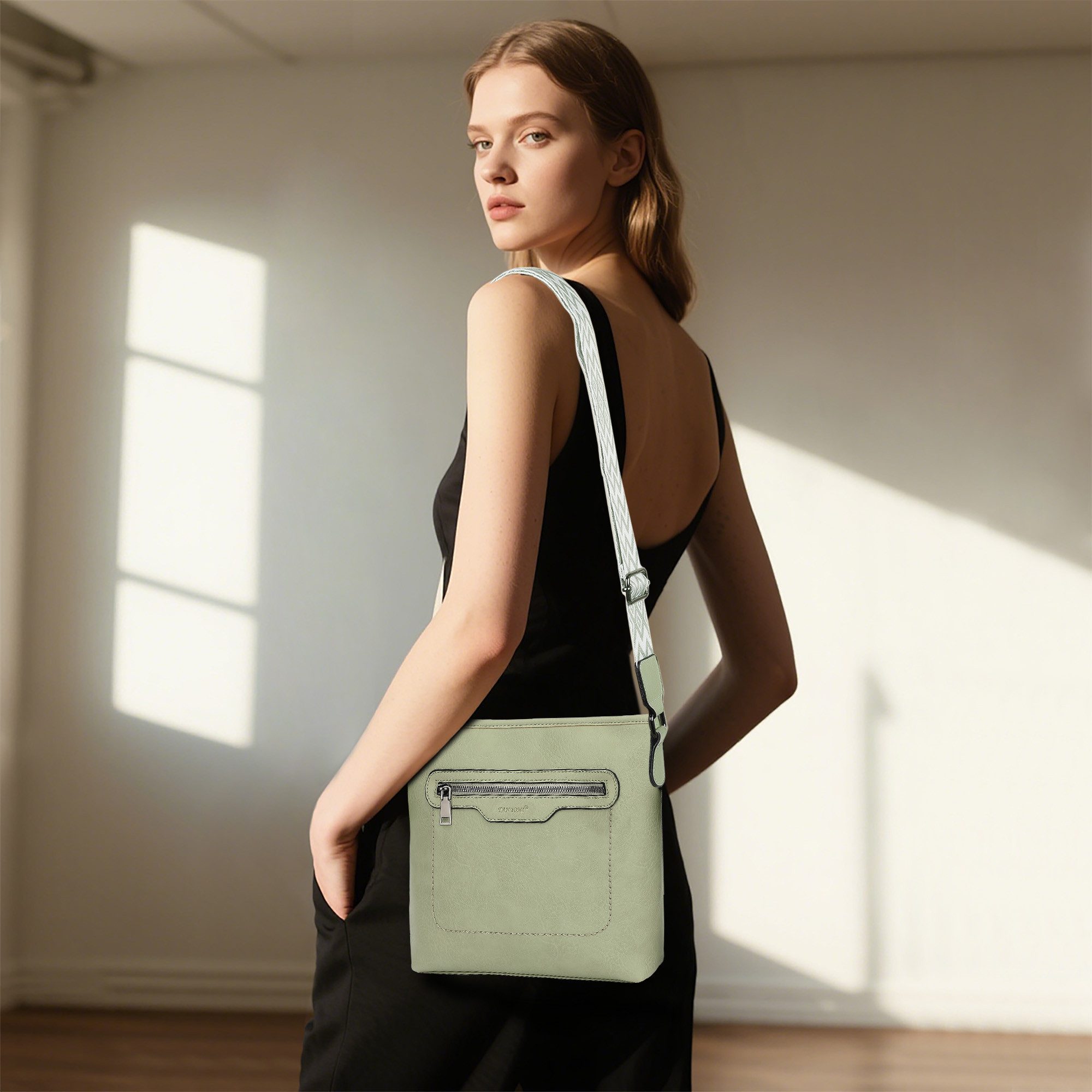 TAN.TOMI Schultertasche Henkeltasche für Damen Modische Umhängetasche Crossbody Bag, Multi-Taschen-Design, Gesäßtasche, verstellbare Schultergurte