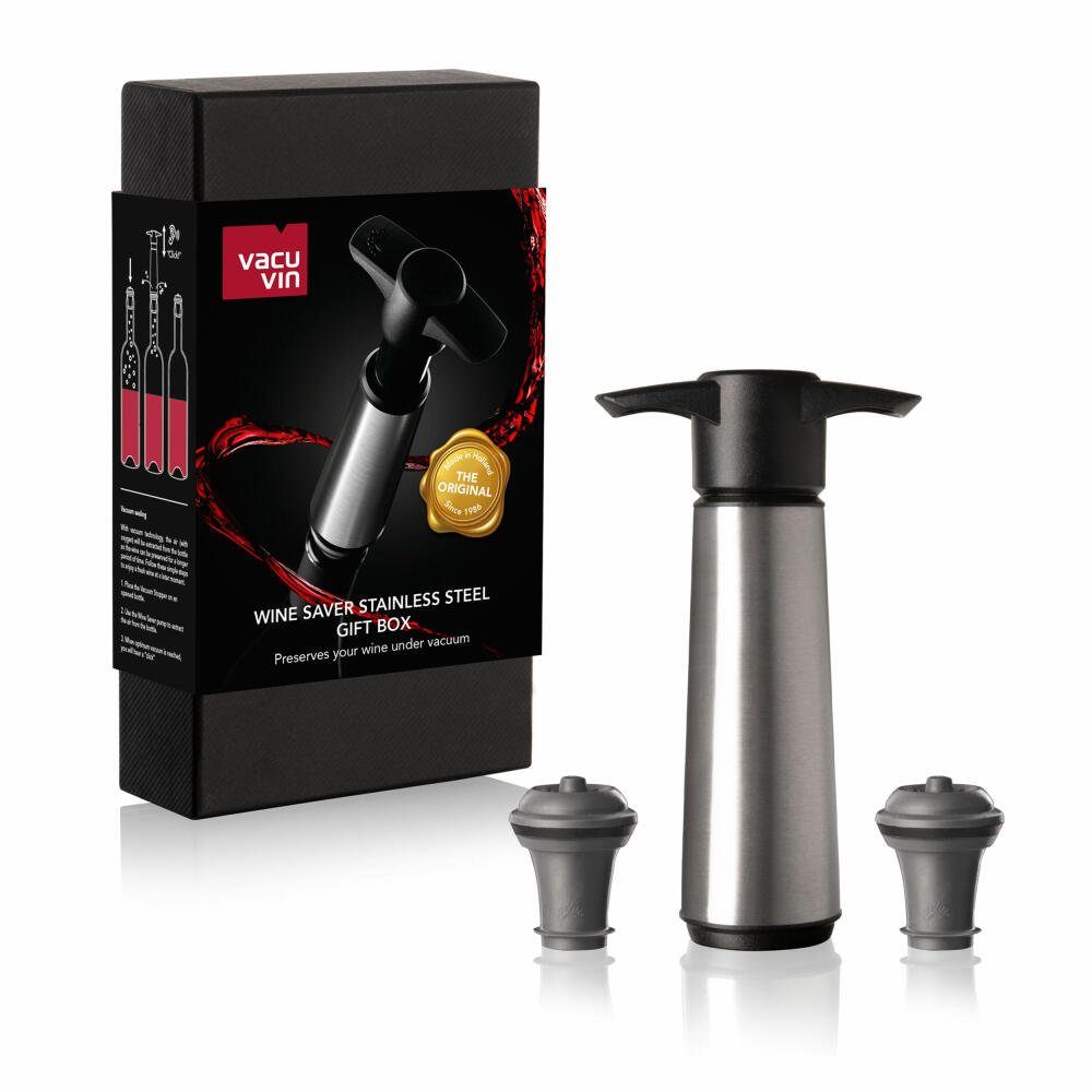 VACUVIN Hand-Vakuumierer Weinpumpe Luxus Edition, für Weinflaschen